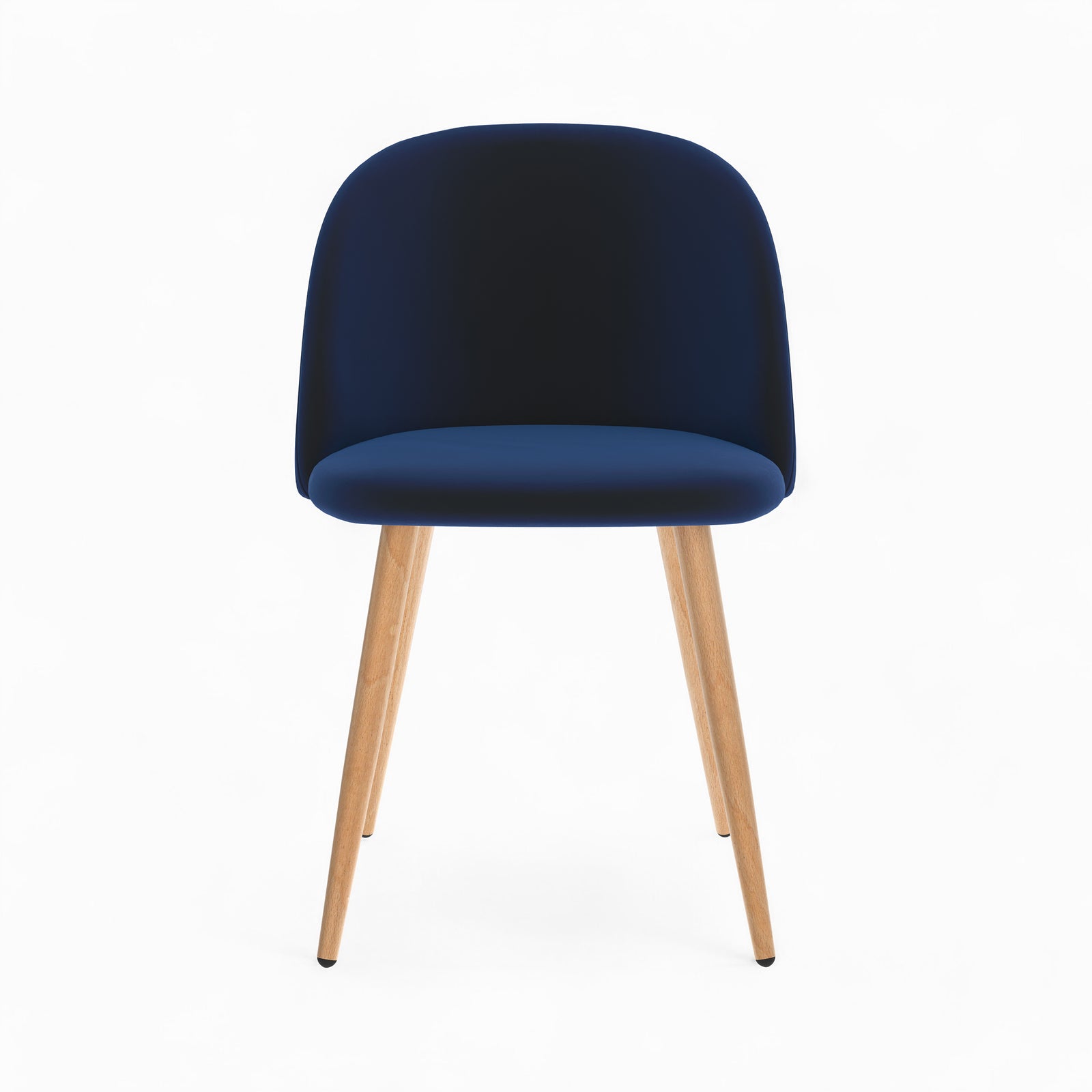 lot 4 chaises cozy velours bleu fonce et bleu