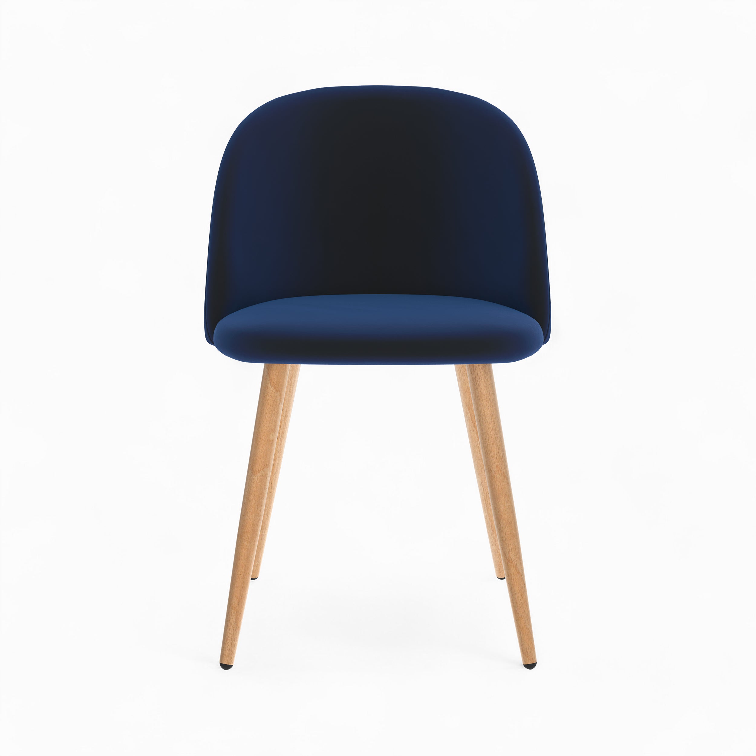 lot 4 chaises cozy velours bleu fonce et bleu