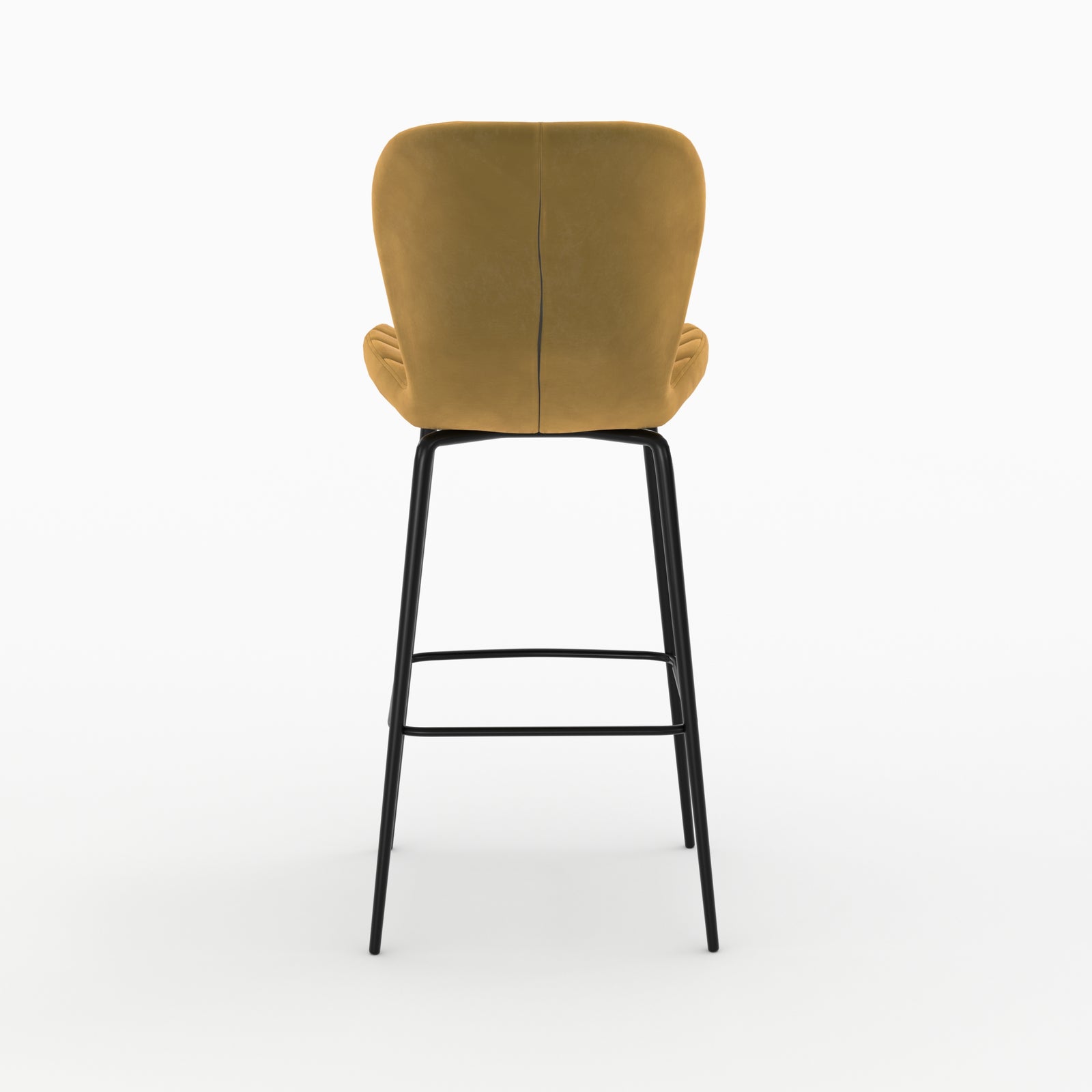 lot 4 chaises de bar mazzia en velours jaune et bleu 75 cm