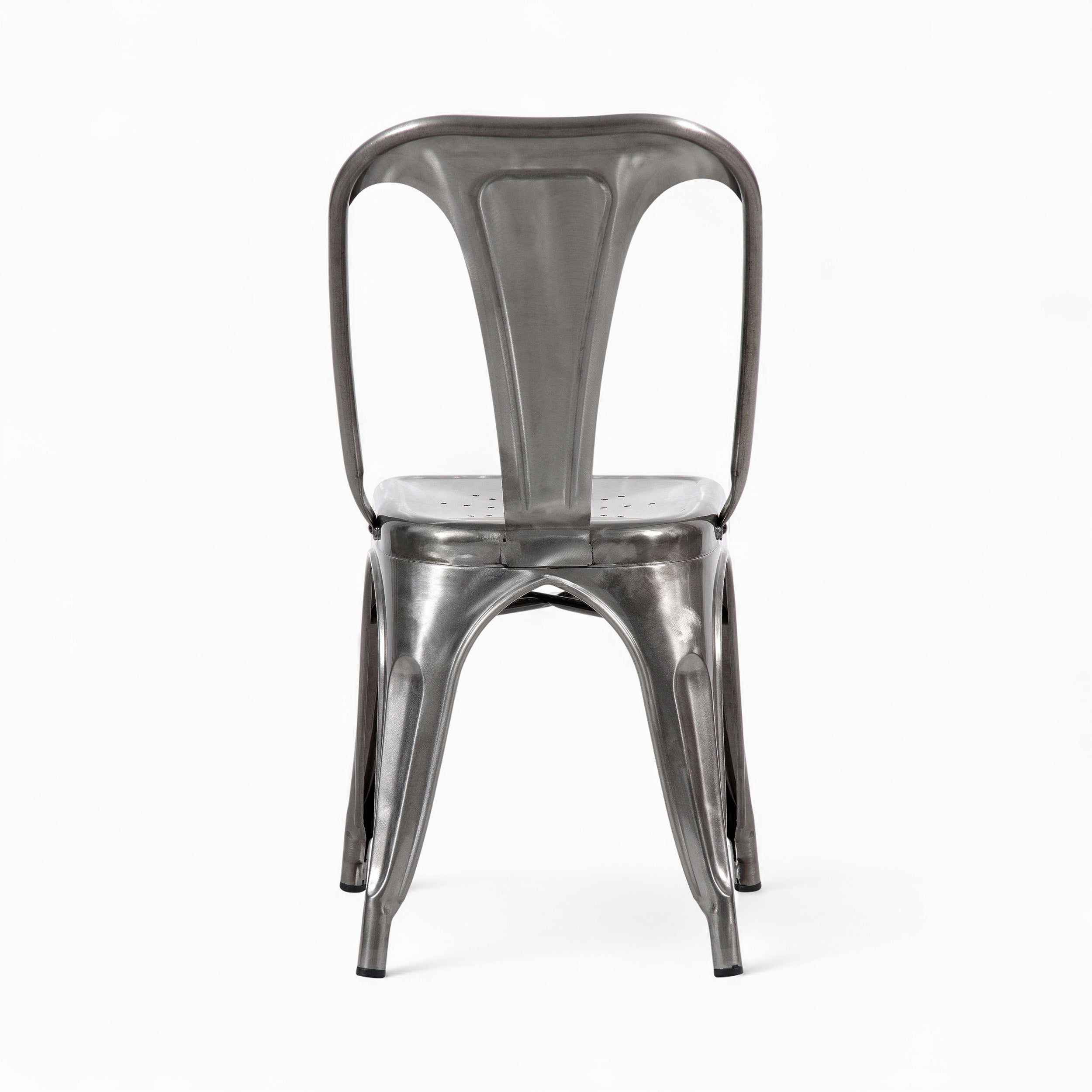 lot chaises indus 4 gris metal chrome anthracite rendez vous deco