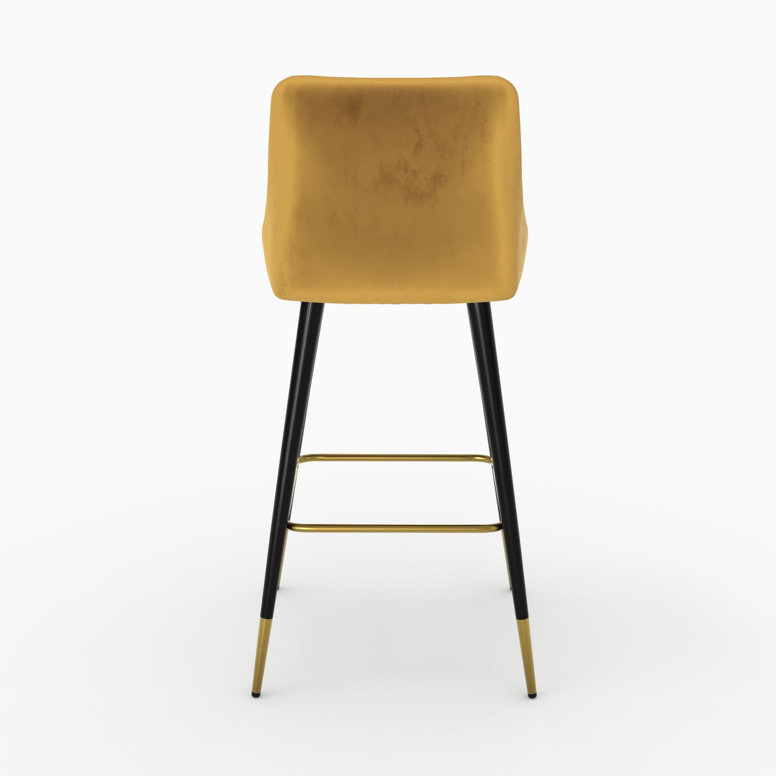 lot de 2 aristote chaises de bar en velours jaune curry 77