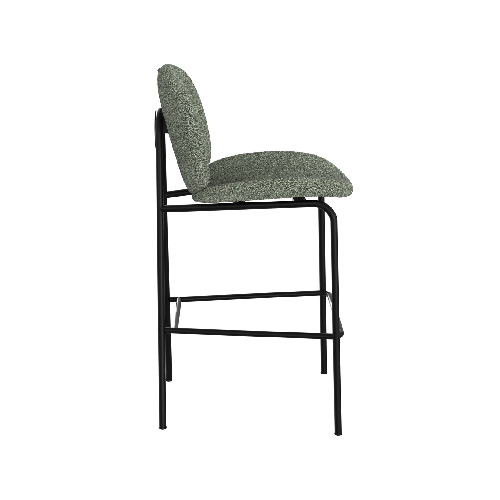 lot de 2 chaise pour ilot central en tissu boucle vert kaki iris