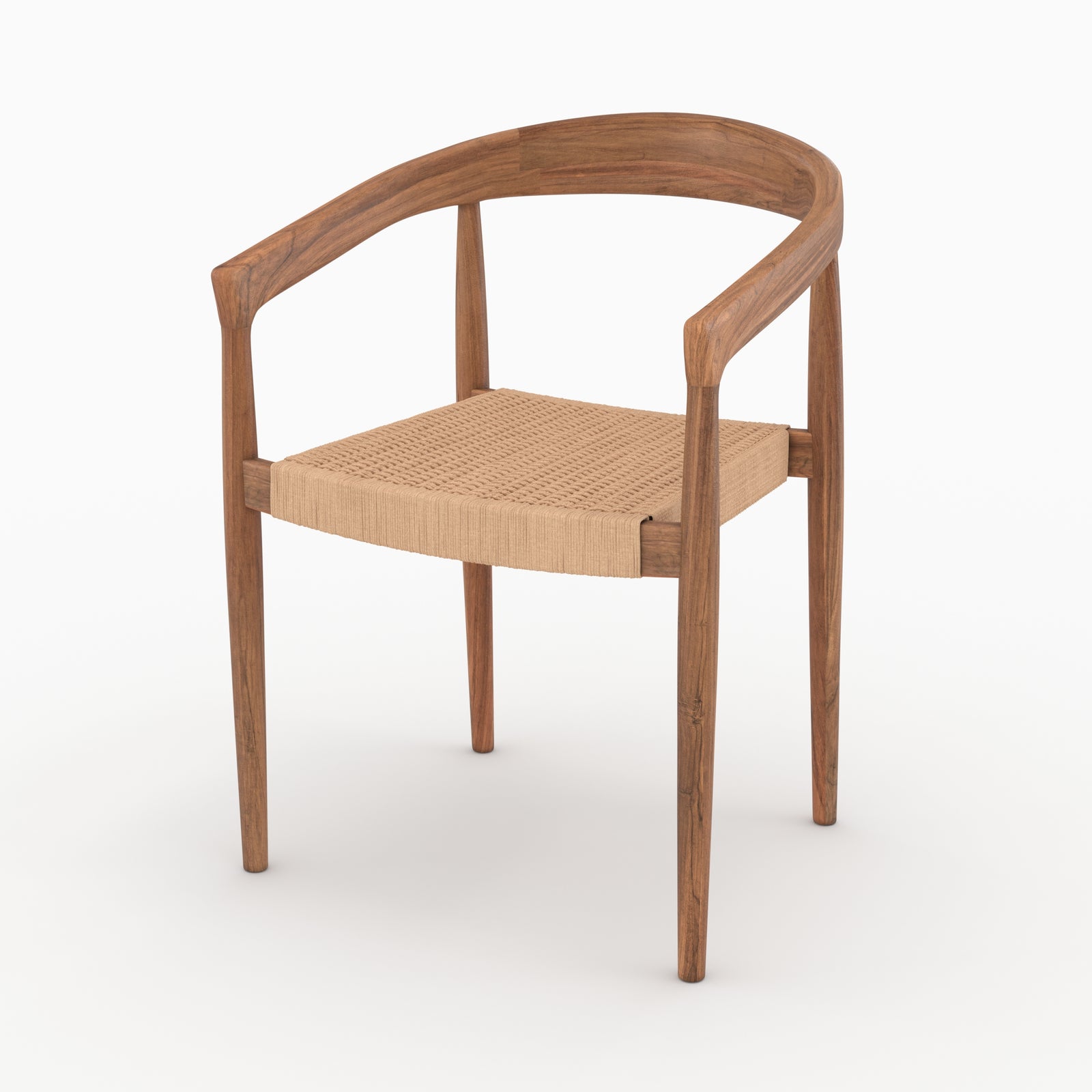 lot de 2 chaises bali en bois de teck et corde synthetique