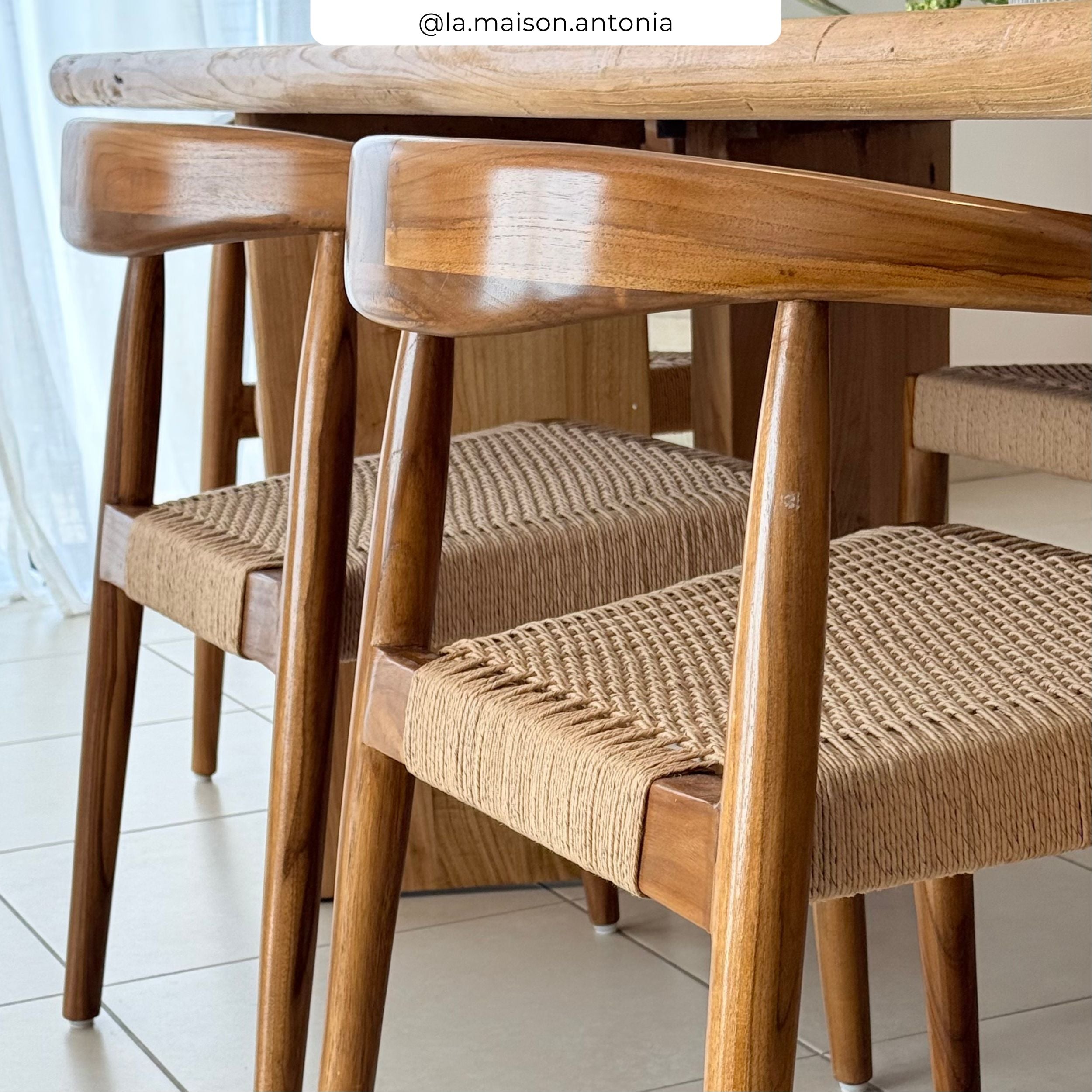 lot de 2 chaises bois corde loom alia