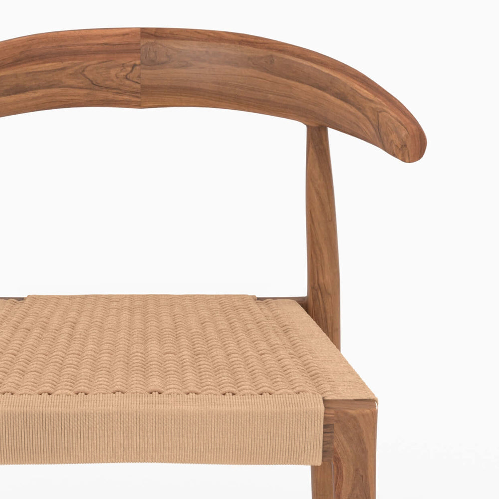 lot de 2 chaises bois teck cordage type loom alia