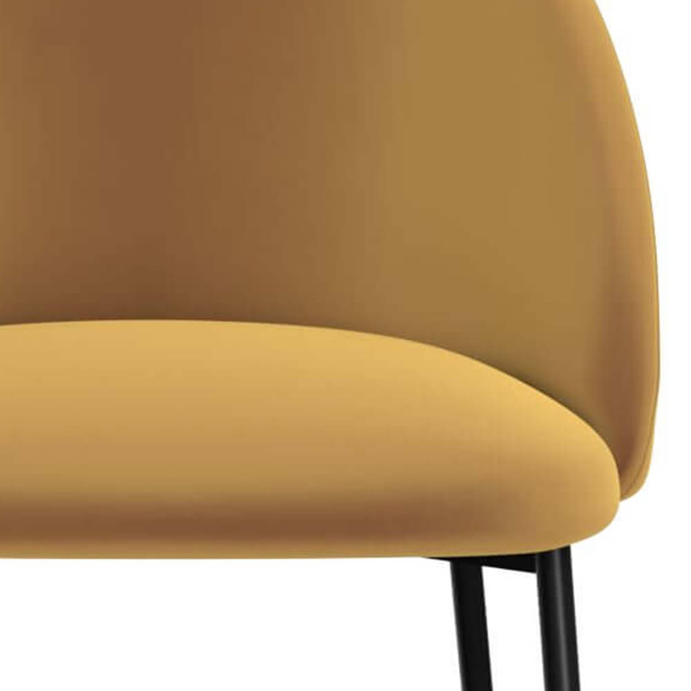 lot de 2 chaises de bar karl velours jaune 66cm