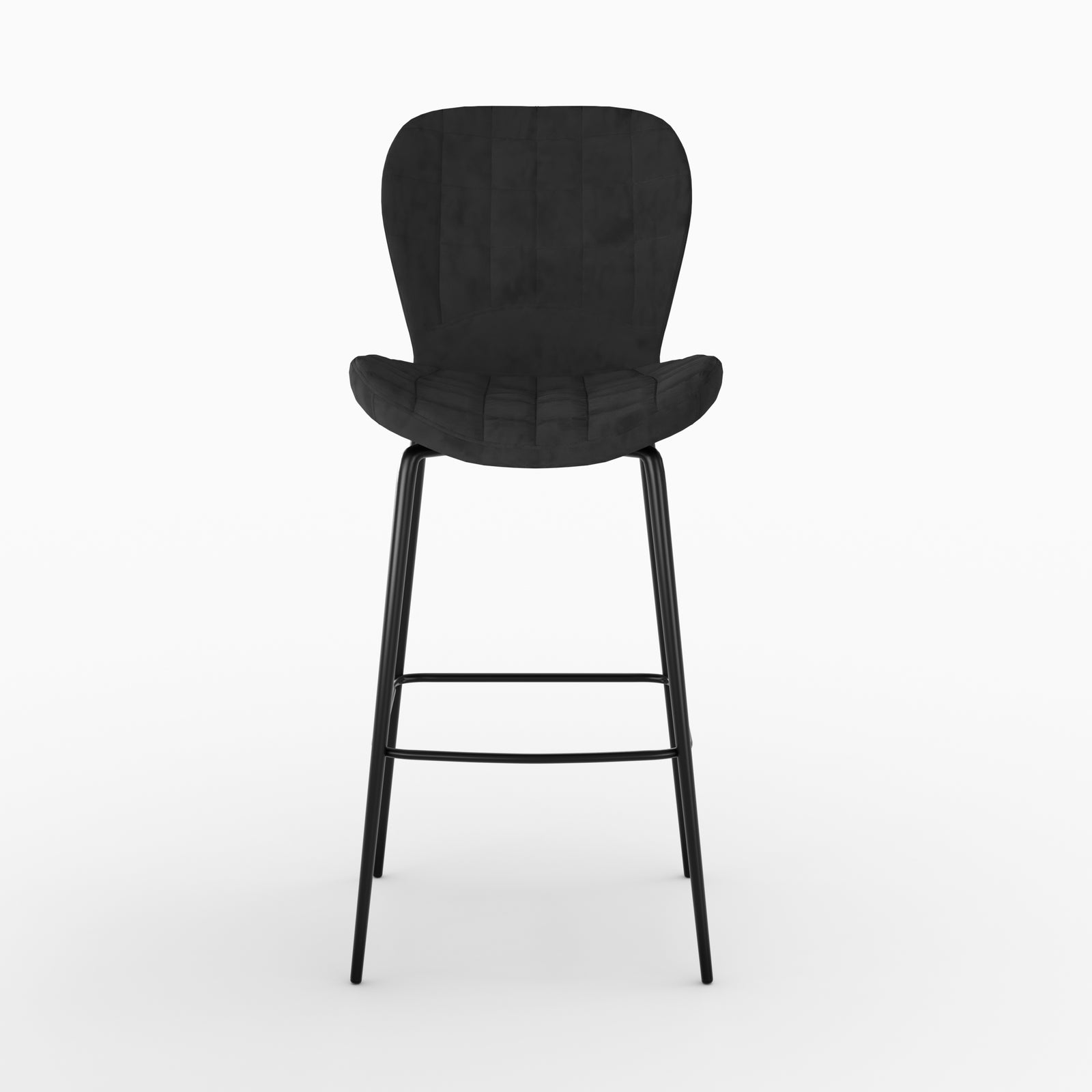 lot de 2 chaises de bar mazzia velours noir 75 cm