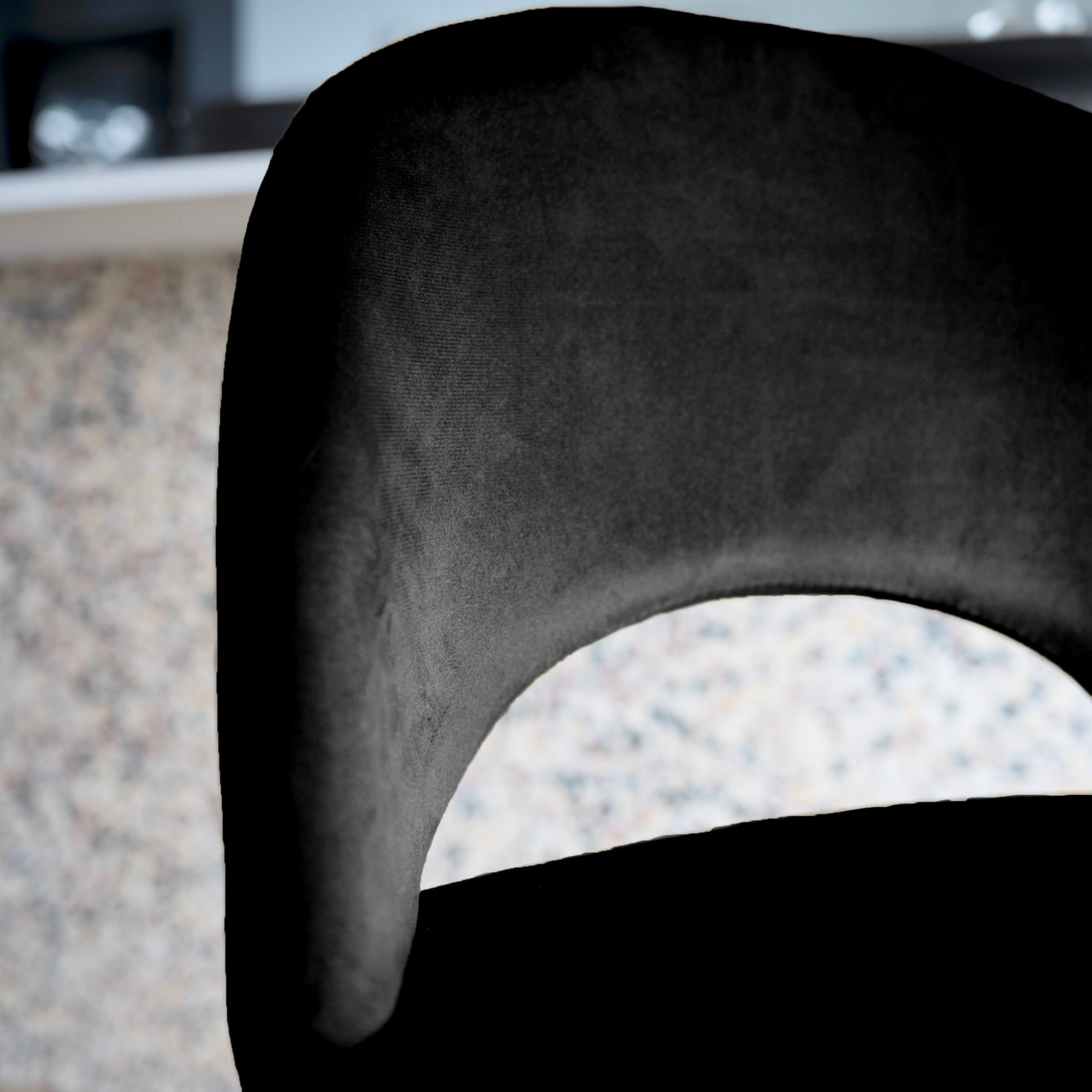 lot de 2 chaises de bar velours noir penelope