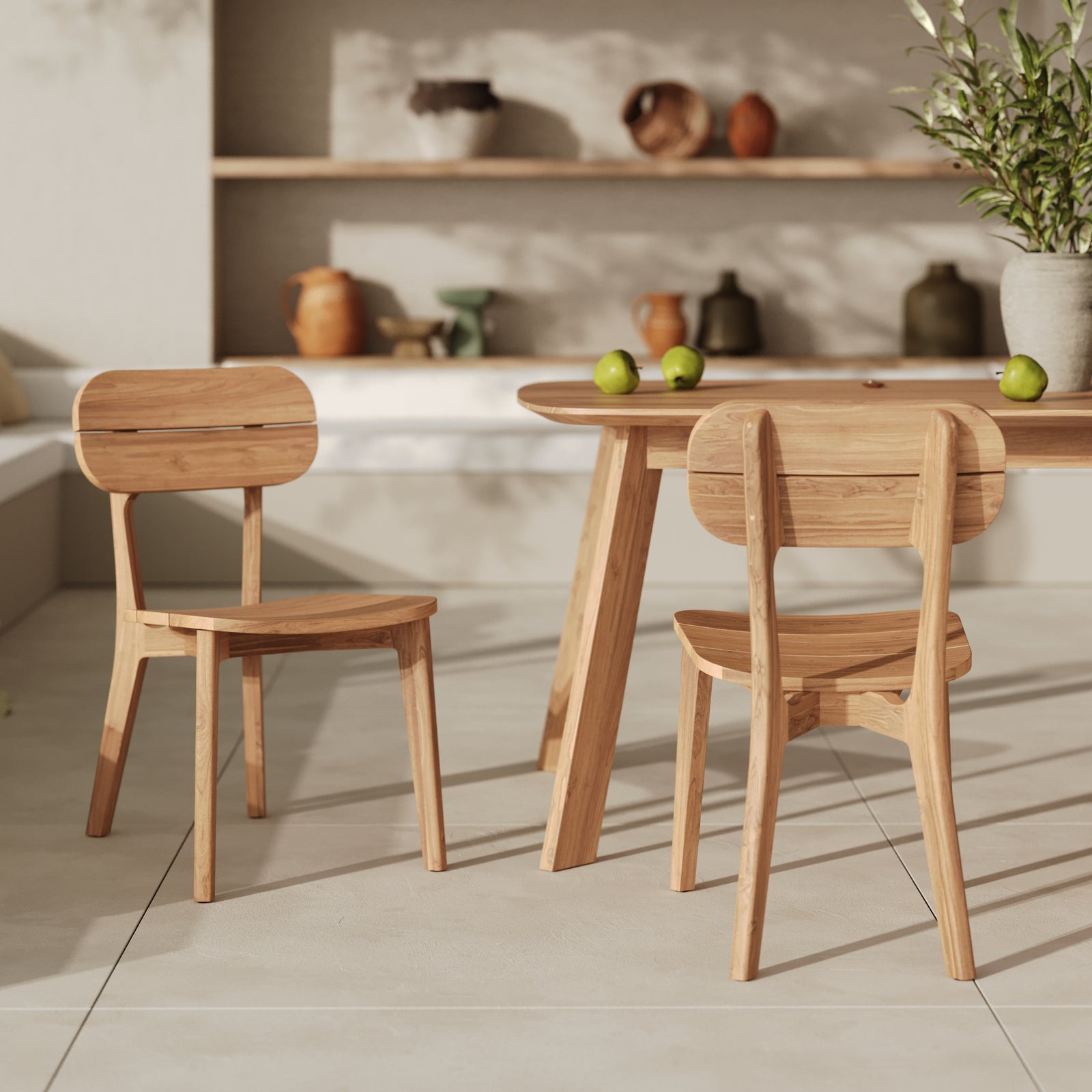 lot de 2 chaises de jardin en bois exterieur teck recycle azia