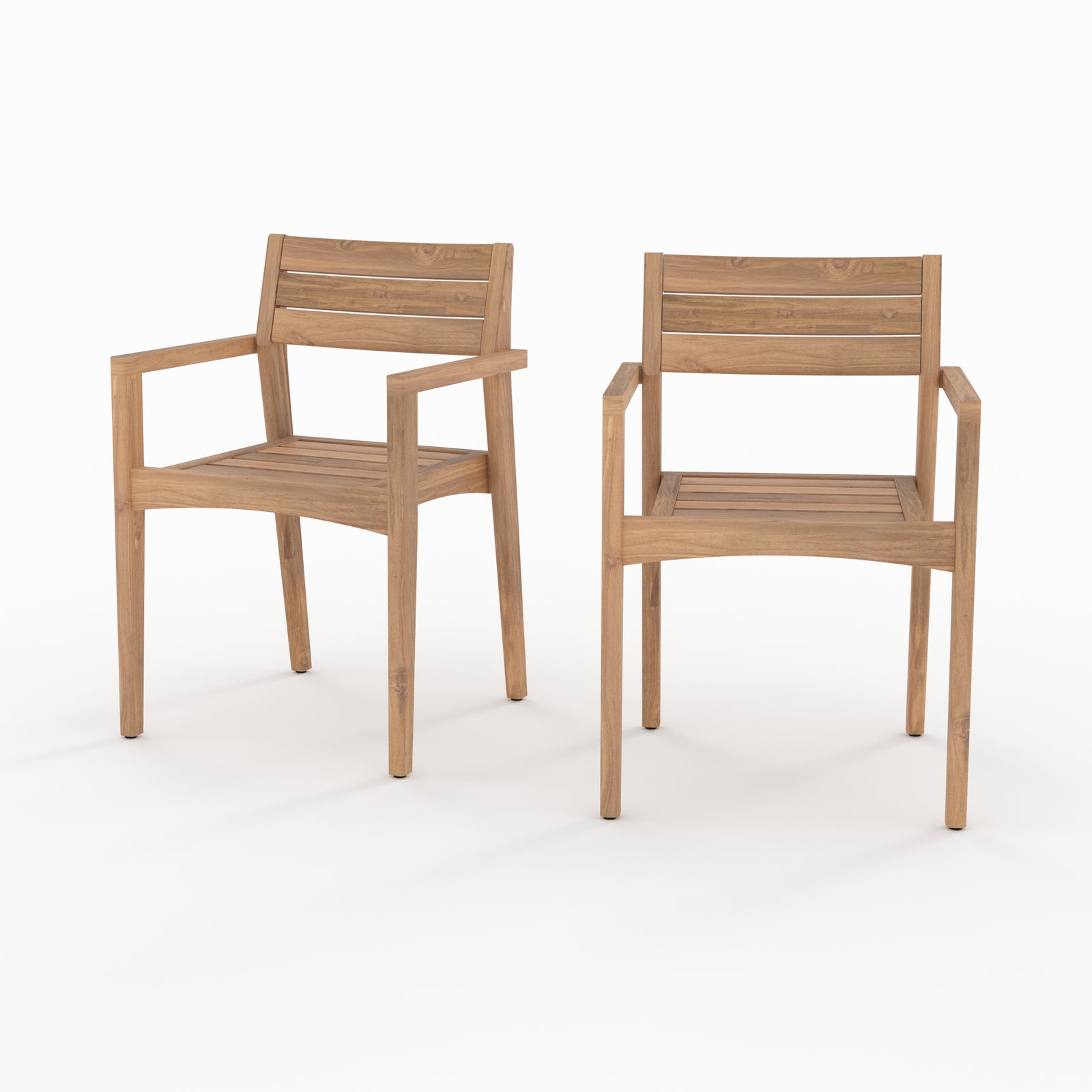 lot de 2 chaises de jardin yogy en bois de teck recycle