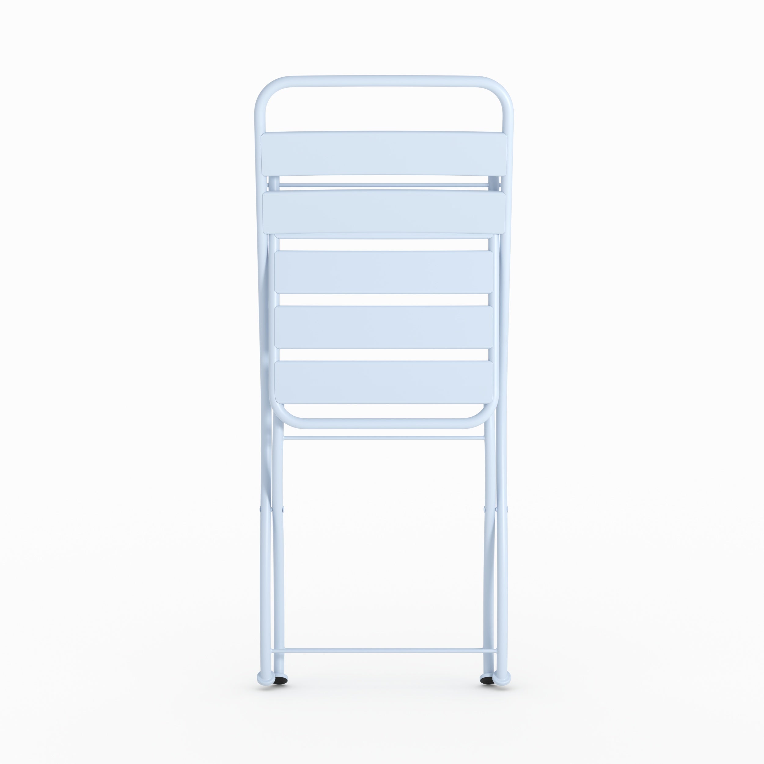 Lot de 2 chaises de jardin Yumi en métal bleu pastel, pliantes