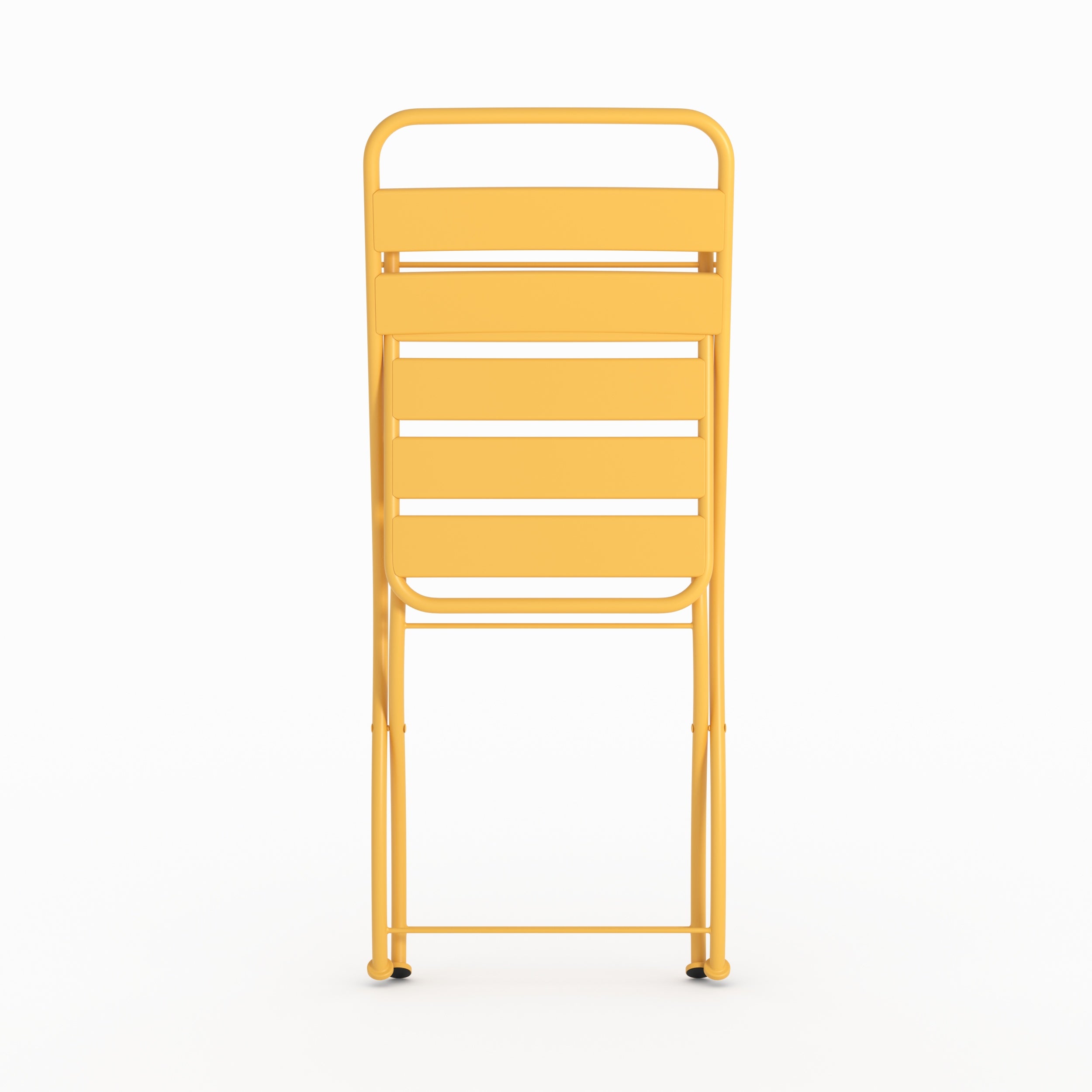 Lot de 2 chaises de jardin Yumi en métal jaune beurre, pliantes