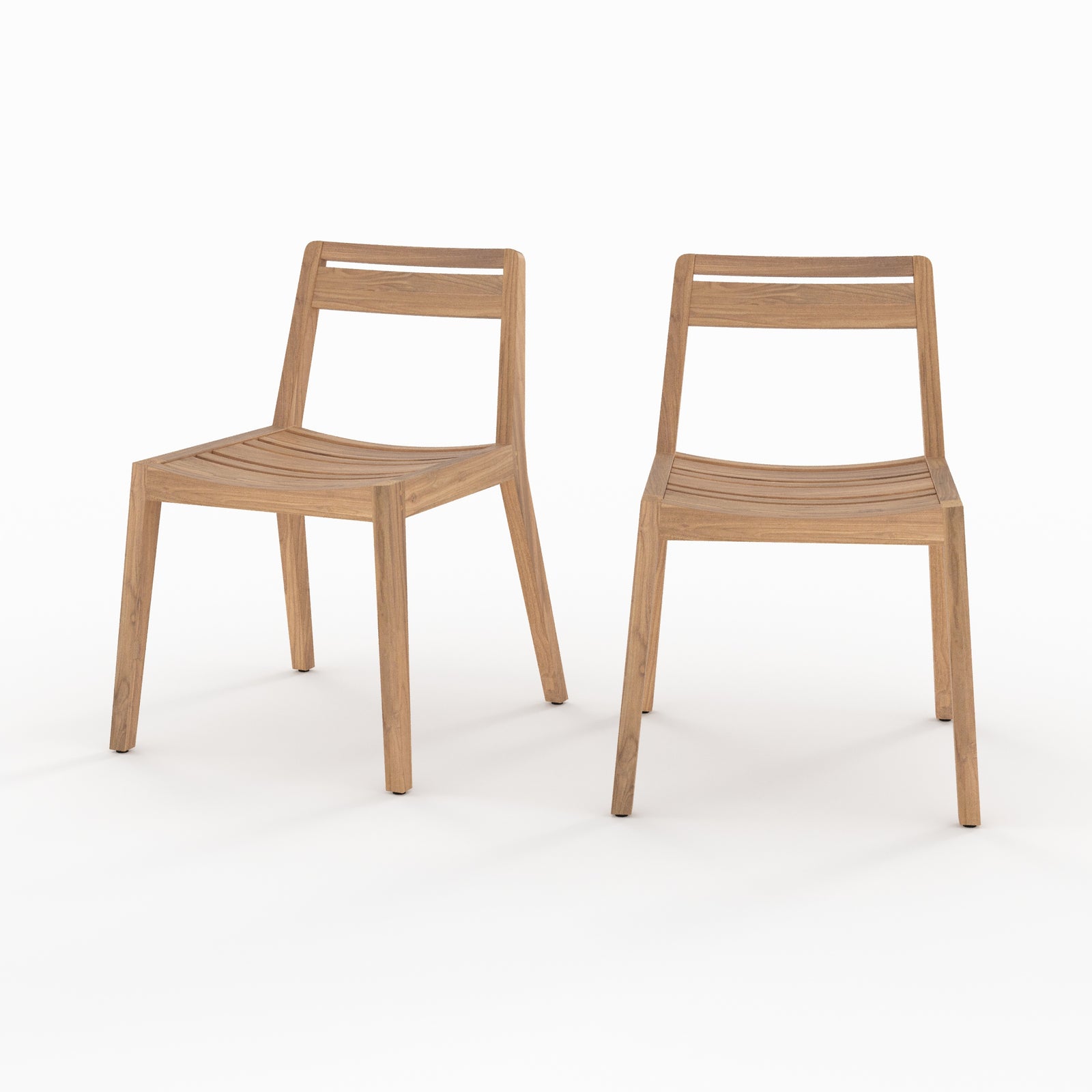 lot de 2 chaises de jardin zao en bois de teck recycle