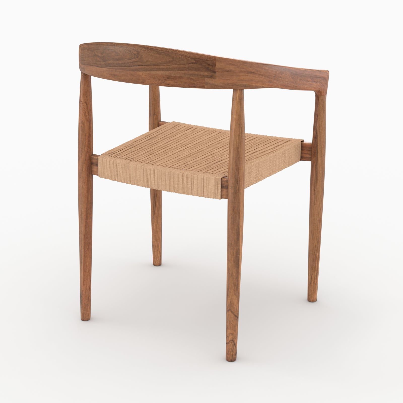 lot de 2 chaises en bois de teck et corde synthetique bali