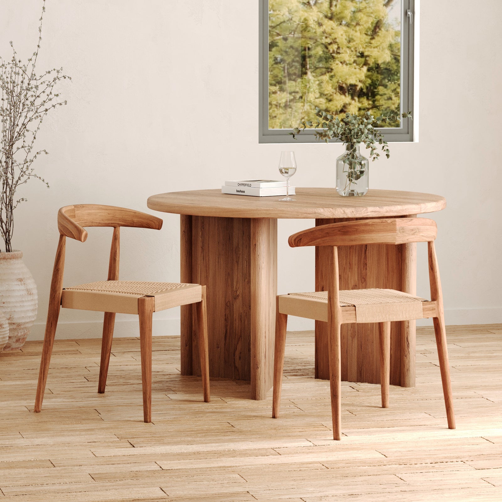 lot de 2 chaises en bois et corde alia