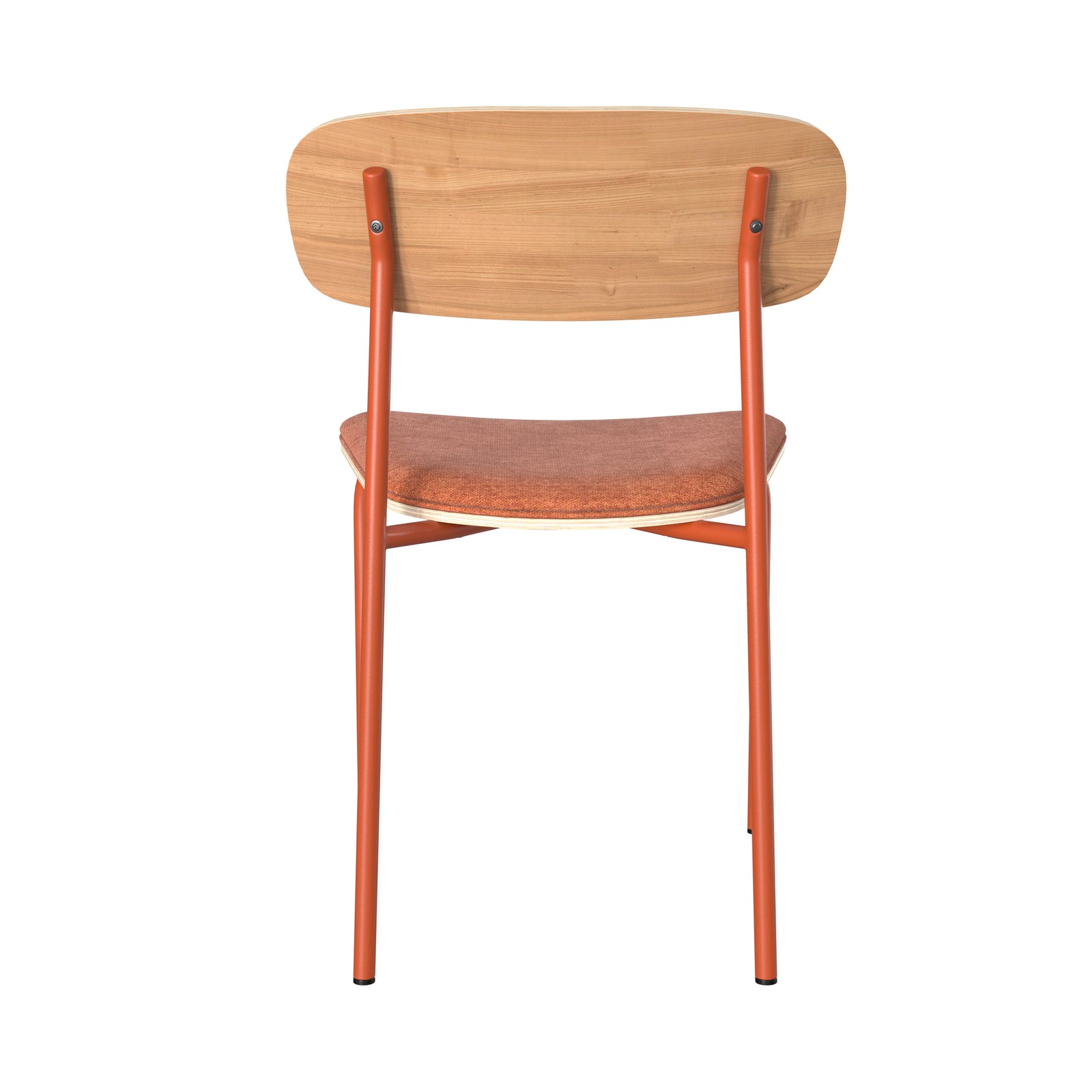 lot de 2 chaises en bois et tissu terracotta louna