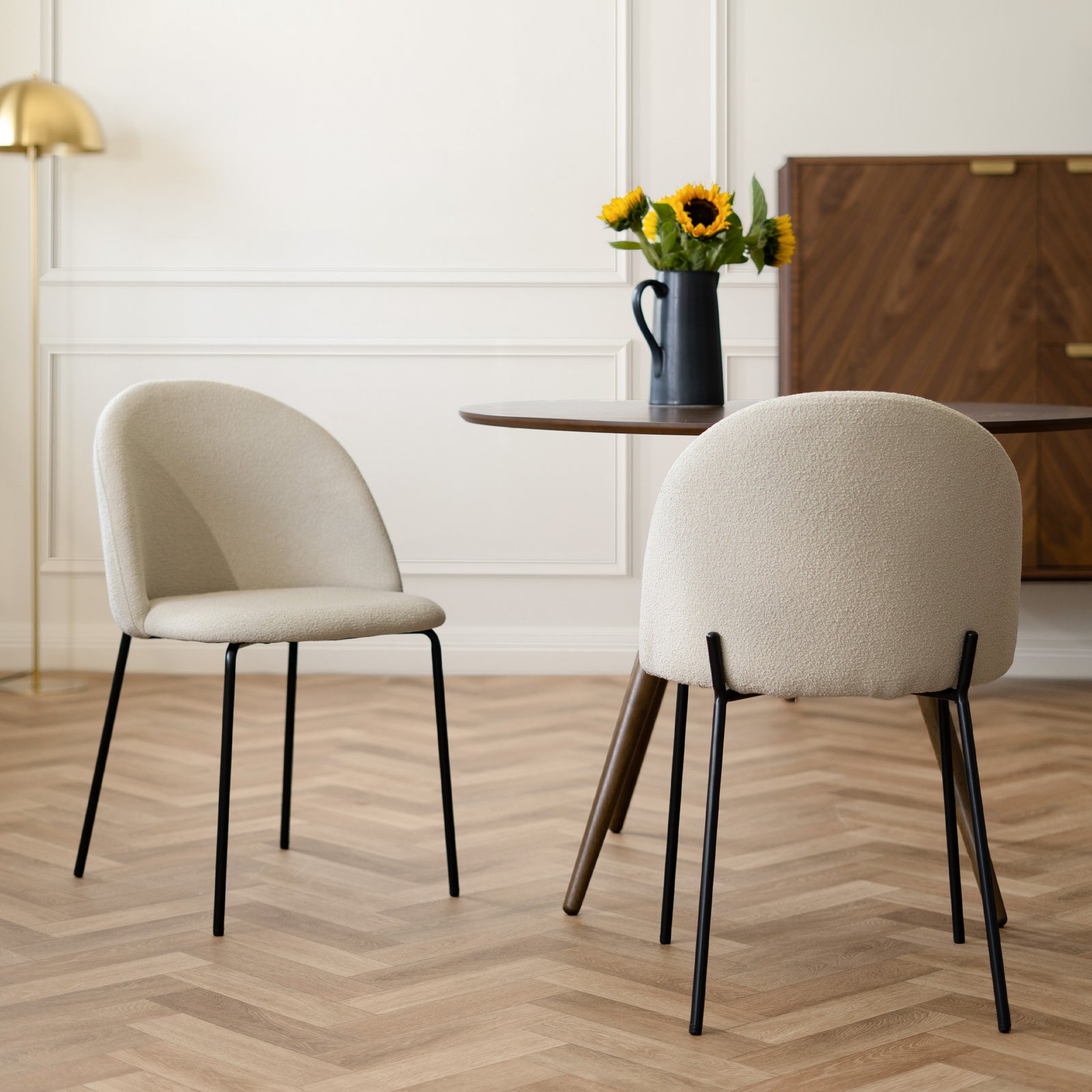 lot de 2 chaises en tissu boucle beige karl_1