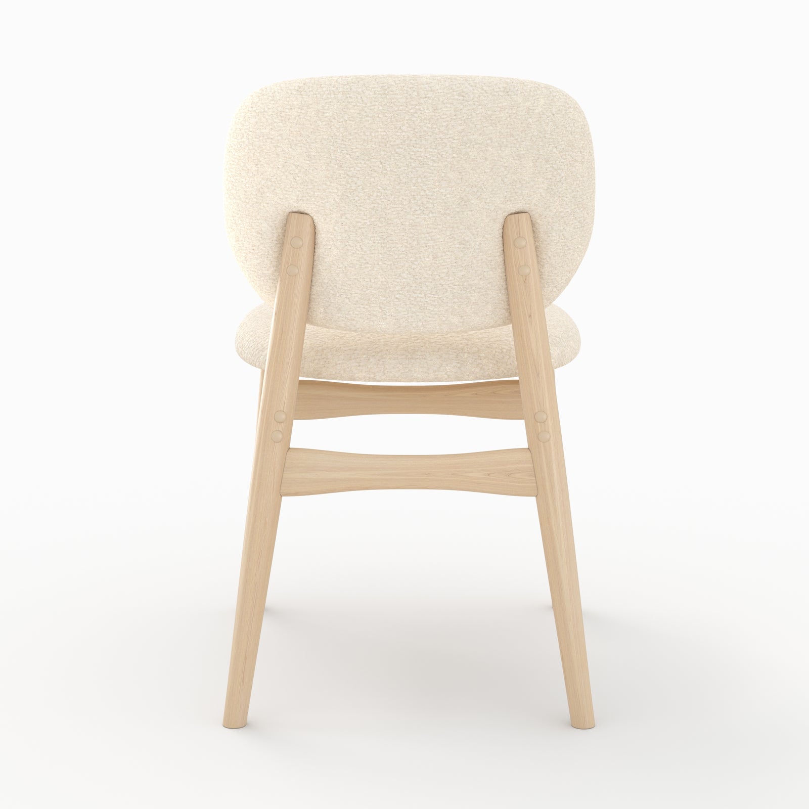 lot de 2 chaises en tissu boucle beige paulette