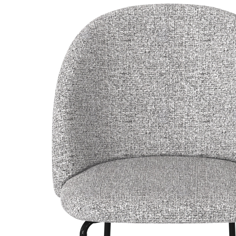 lot de 2 chaises en tissu gris chine clair karl