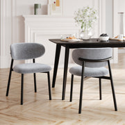 lot de 2 chaises en tissu gris fonce nao pieds noirs