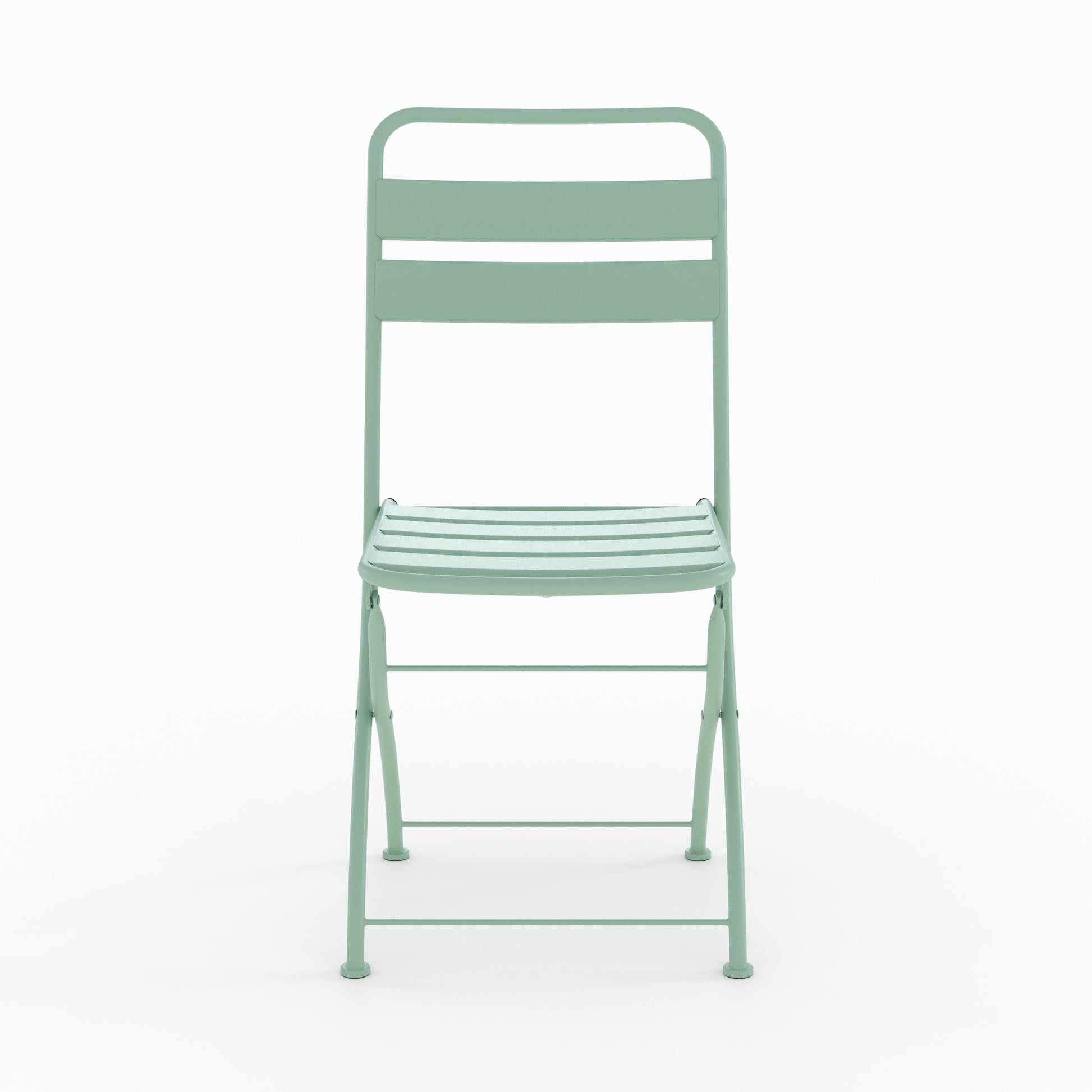 lot de 2 chaises jardin yumi en metal vert pliantes