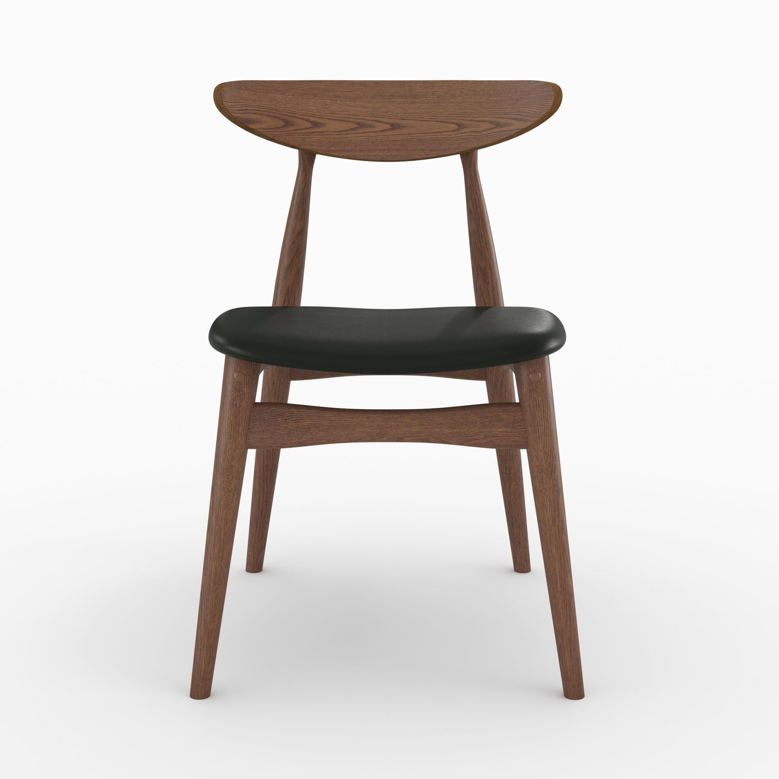 lot de 2 chaises josette cuir synthetique noir et bois d hevea