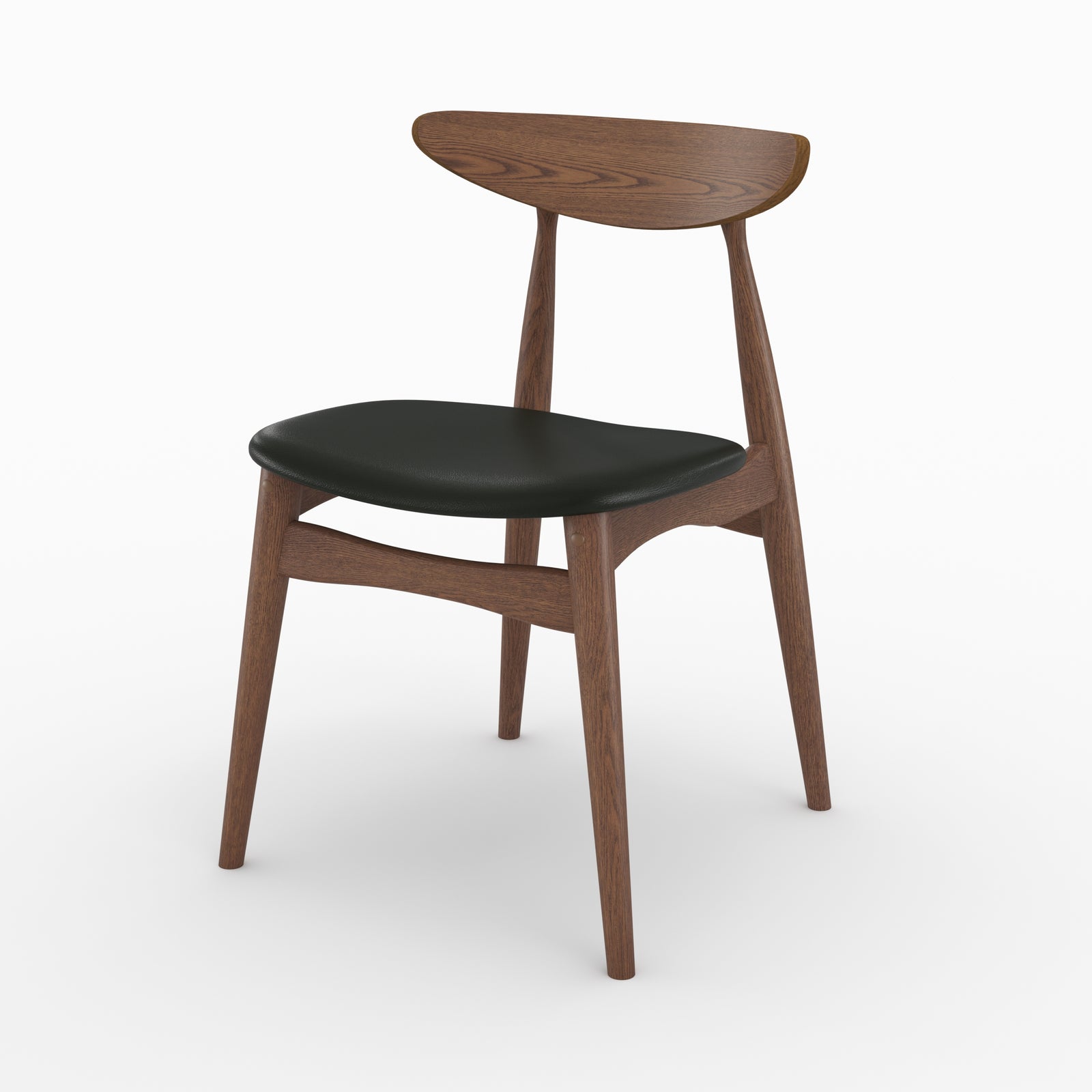 lot de 2 chaises josette en cuir synthetique noir et bois d hevea