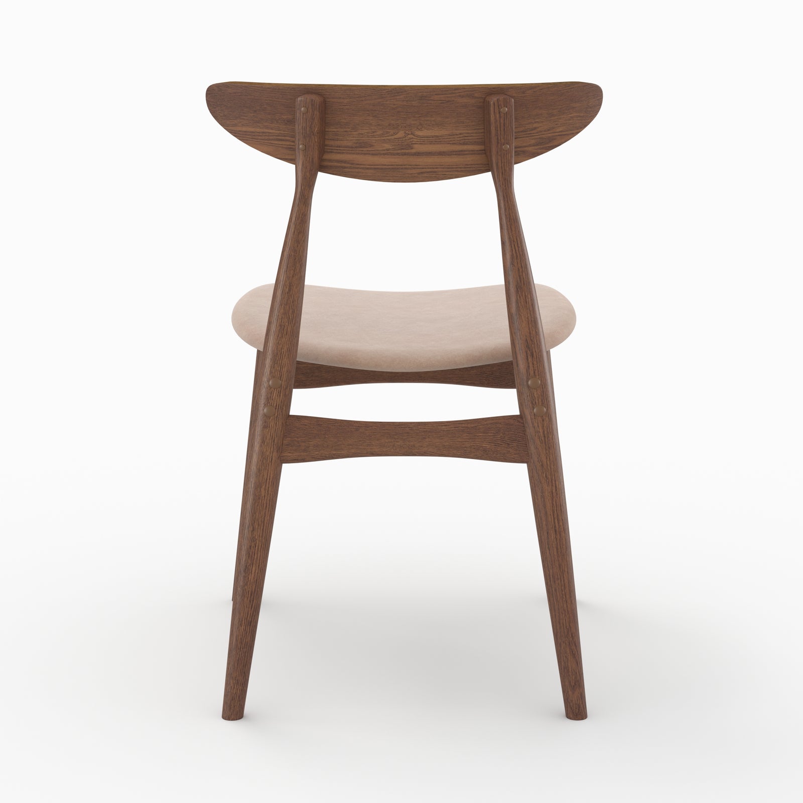 lot de 2 chaises josette en tissu beige et bois d hevea fonce rdv deco