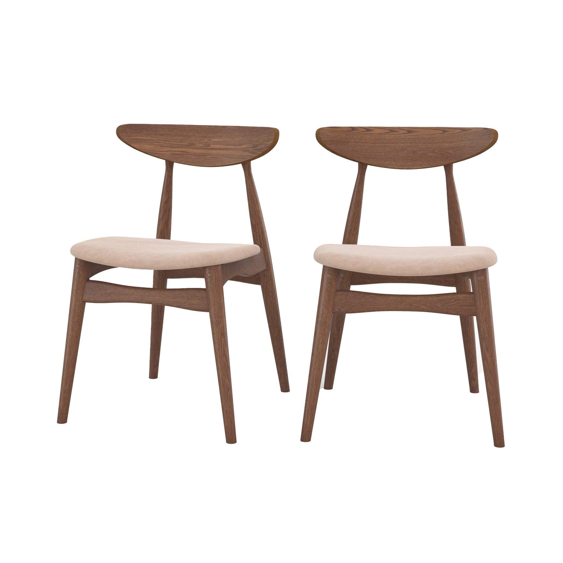 lot de 2 chaises josette en tissu beige et bois d hevea fond blanc
