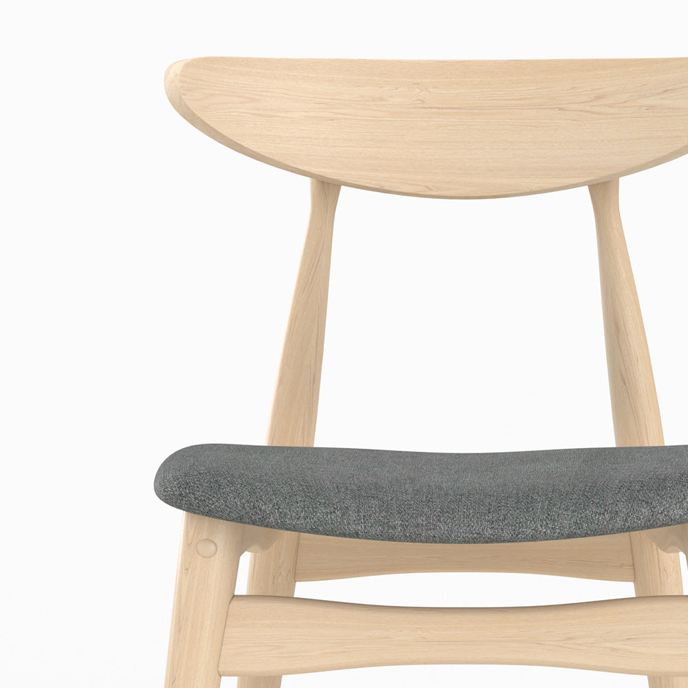 lot de 2 chaises josette tissu gris bois hevea clair rdv deco