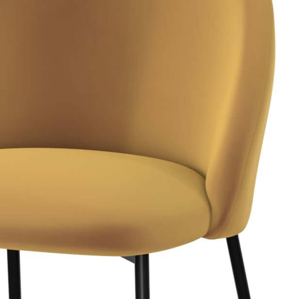 lot de 2 chaises karl de bar en velours jaune 66cm