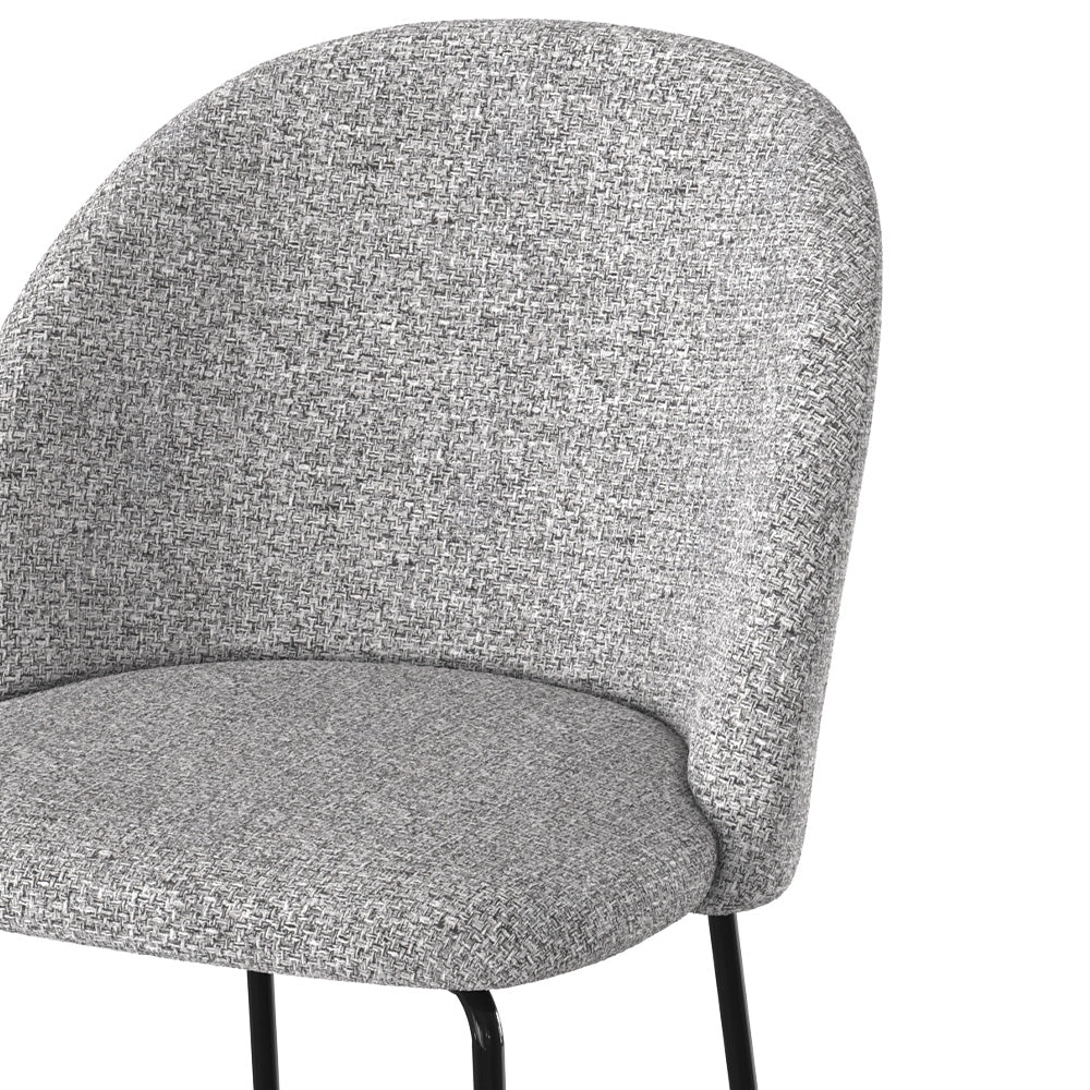 lot de 2 chaises karl en tissu gris chine clair