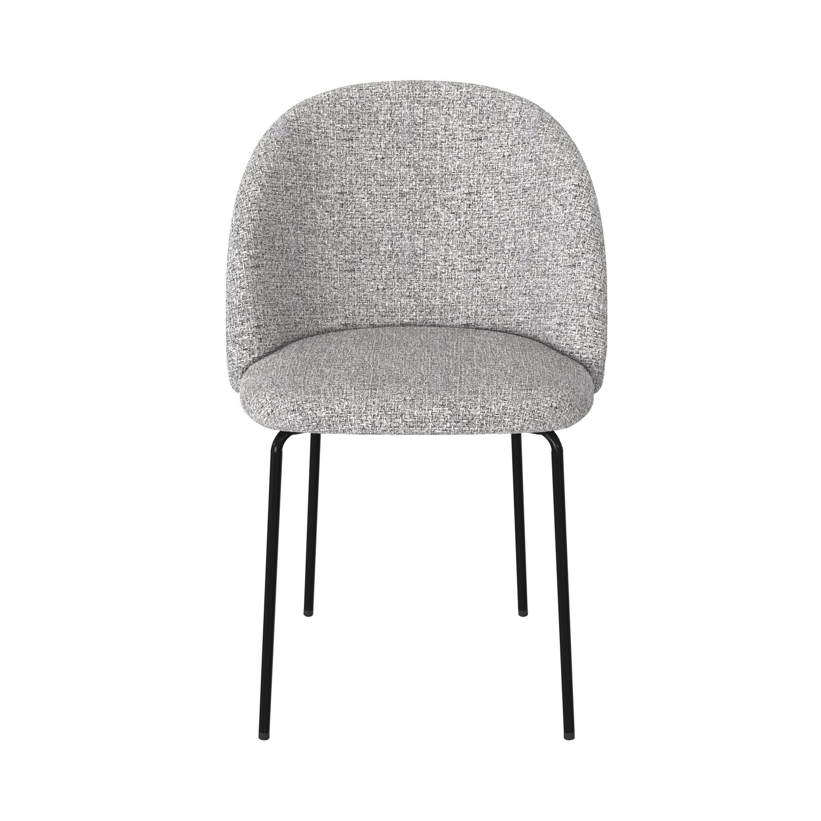 lot de 2 chaises karl tissu gris chine clair pieds noirs