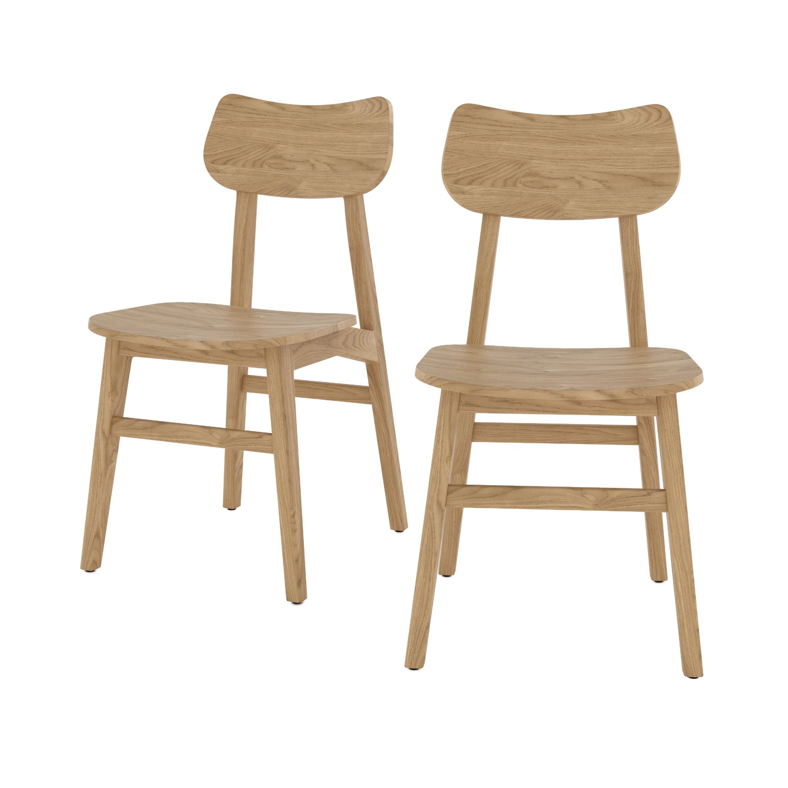lot de 2 chaises kawi en bois massif de mindi fond blanc