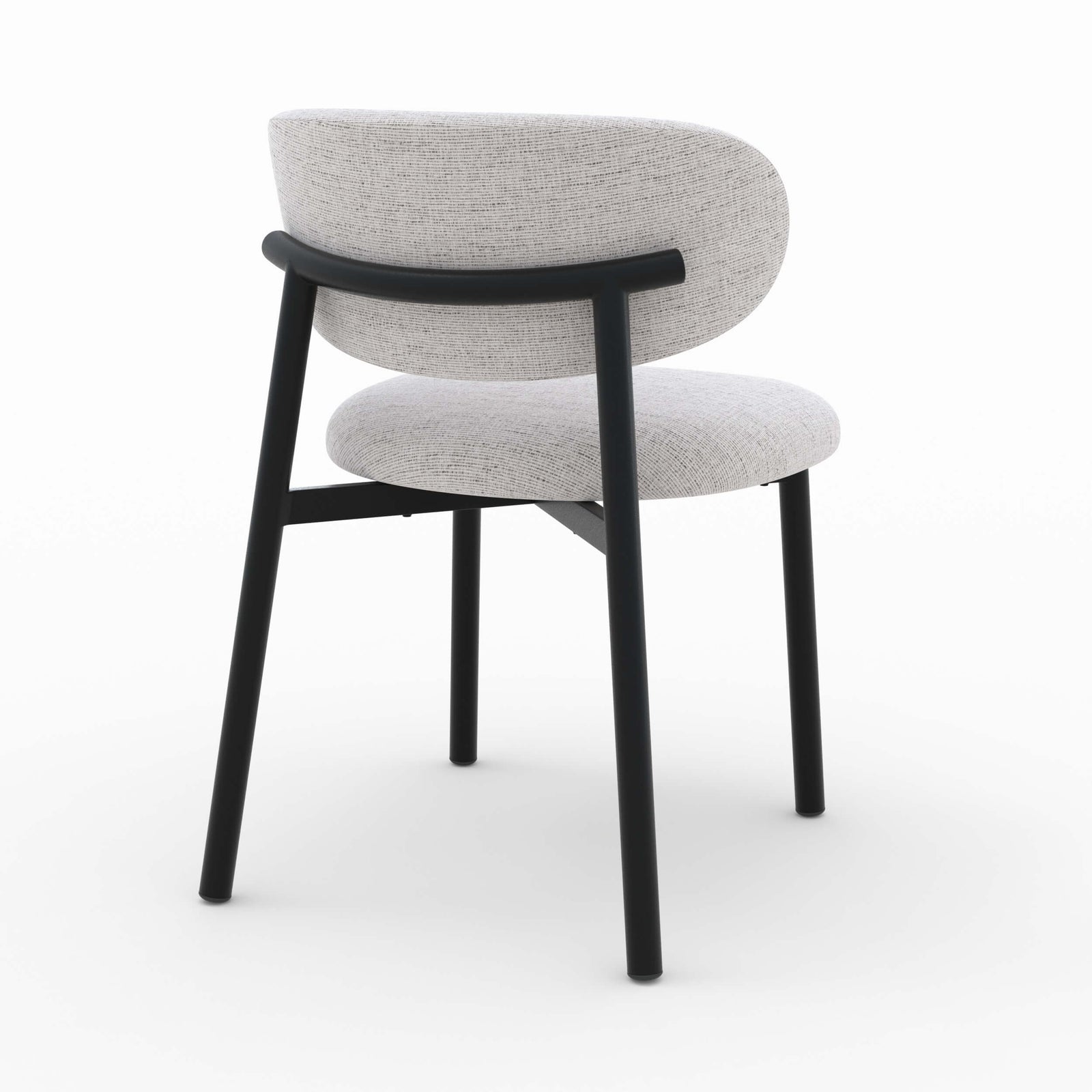 lot de 2 chaises nao en tissu gris clair chine