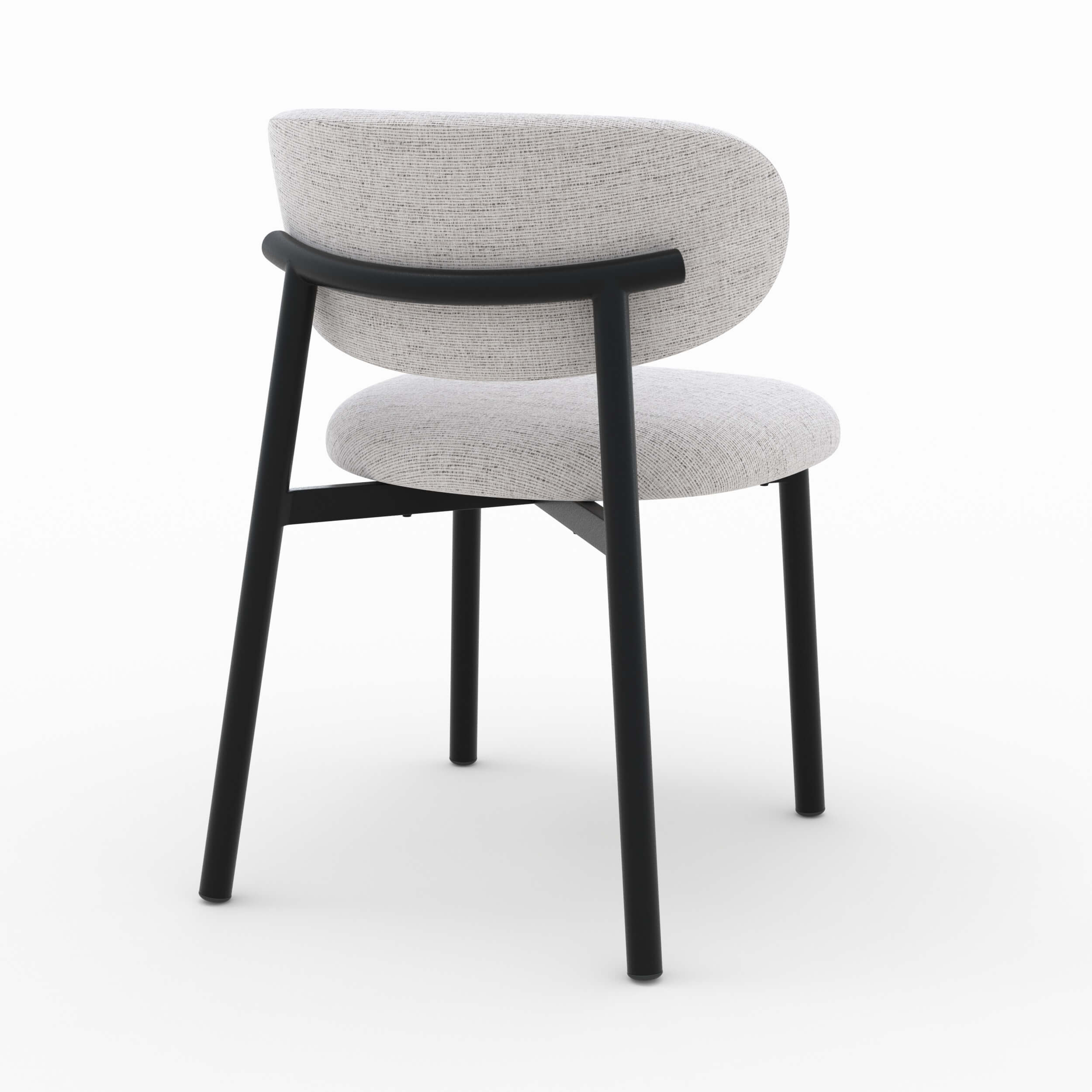 lot de 2 chaises nao en tissu gris clair chine