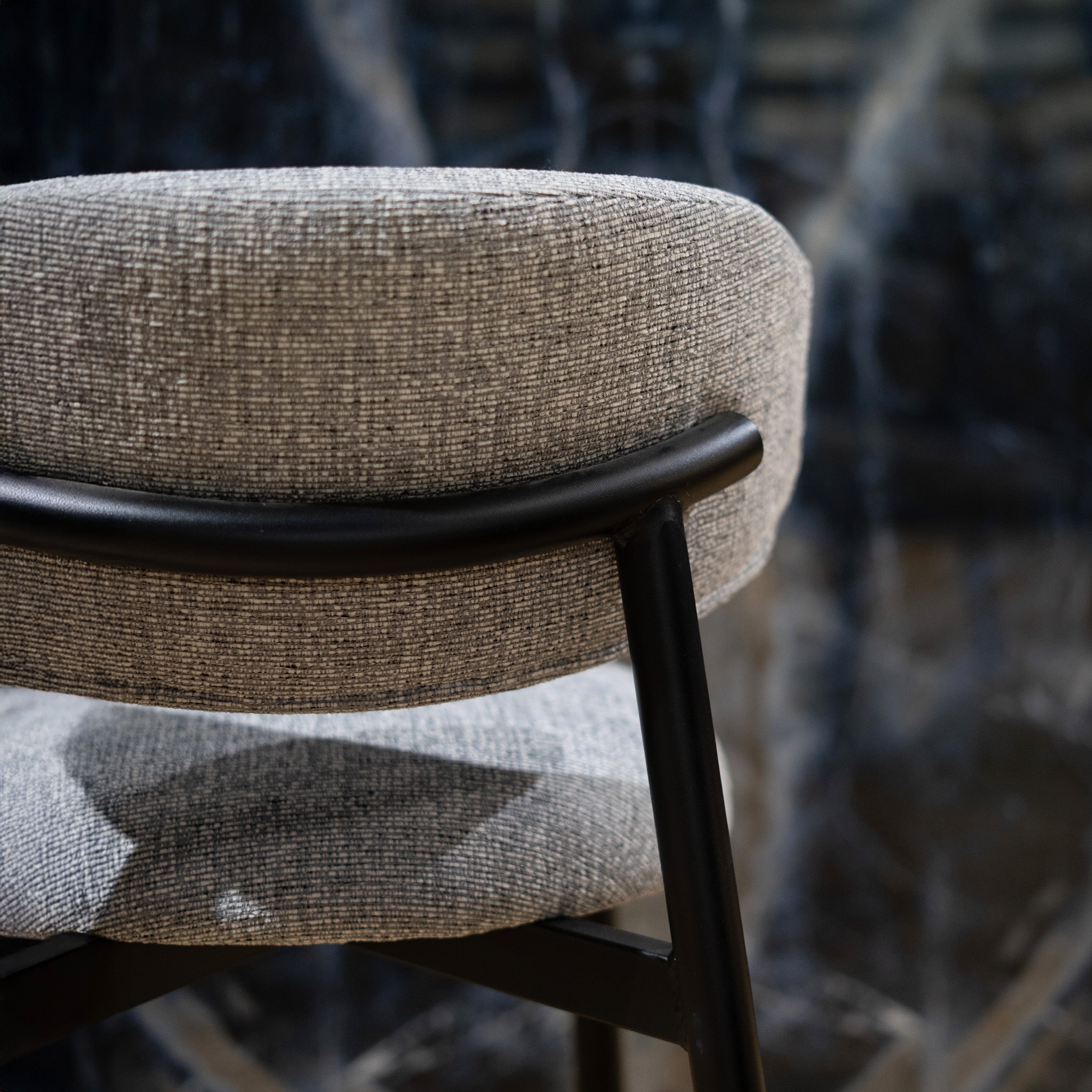 Sedia Nao in tessuto grigio scuro mélange (set di 2)