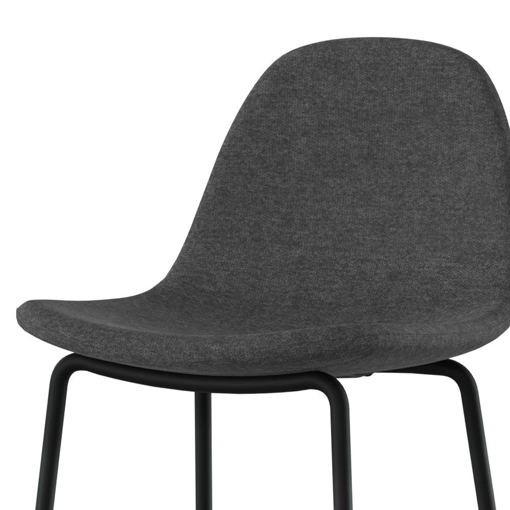 lot de 2 chaises pour ilot central en tissu gris fonce chine henrik 65 cm