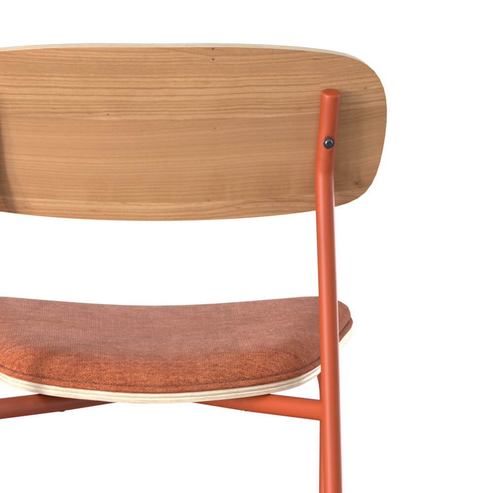 lot de 2 chaises pour ilot central en tissu terracotta 65 cm louna