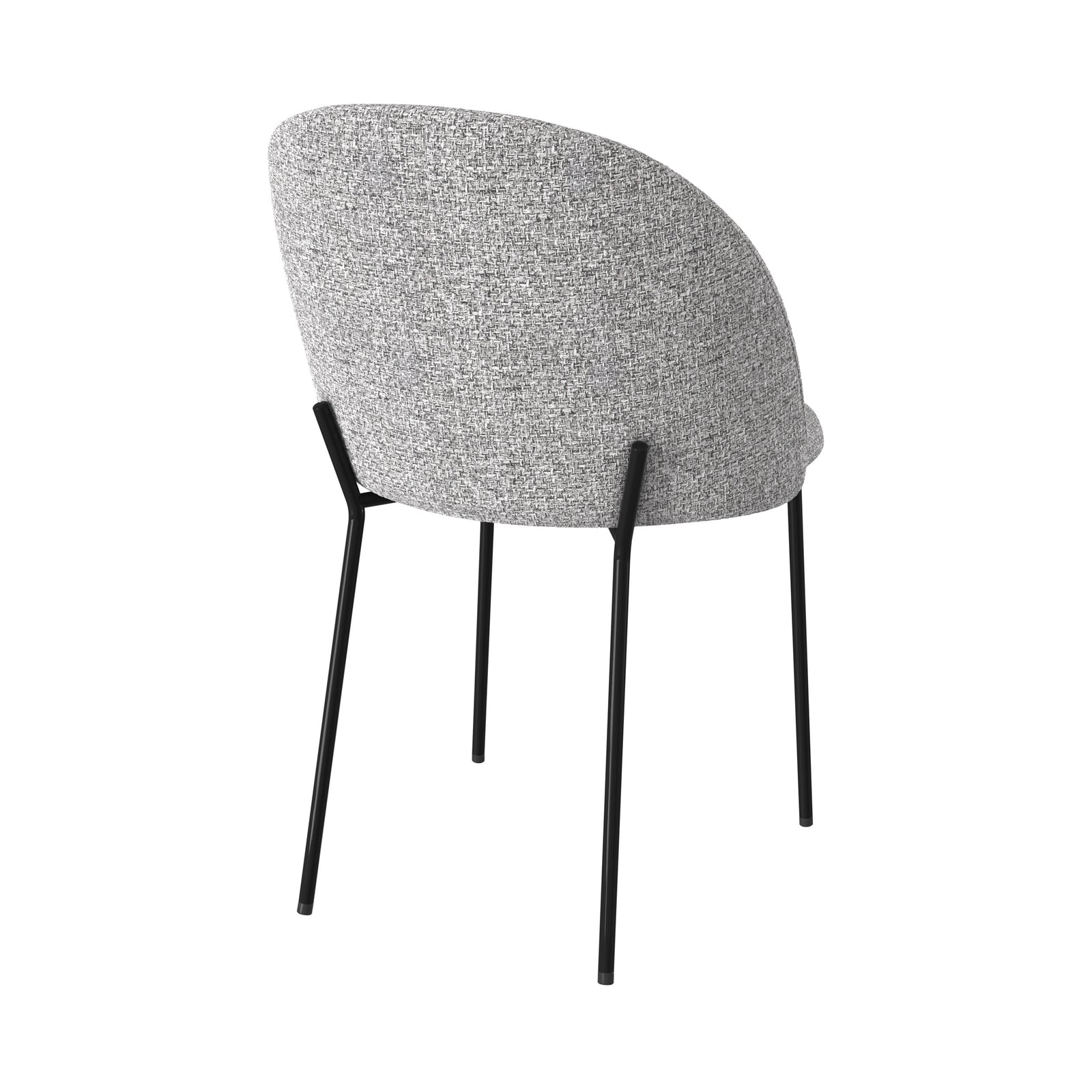 lot de 2 chaises tissu gris chine clair pieds noirs karl