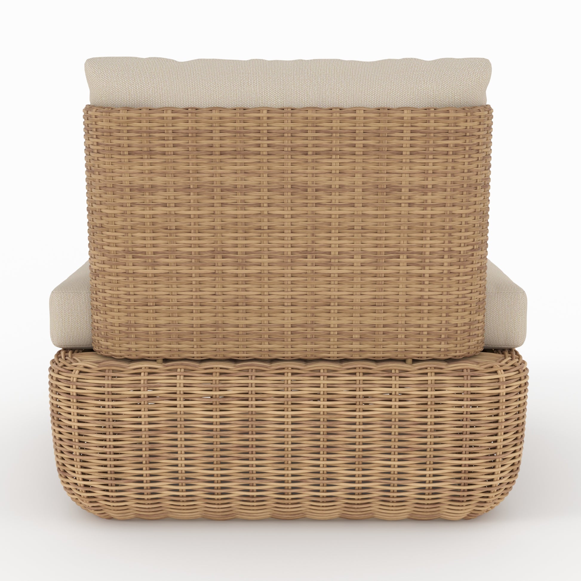 lot de 2 fauteuils de jardin sky en rotin synthetique et tissu beige exterieur