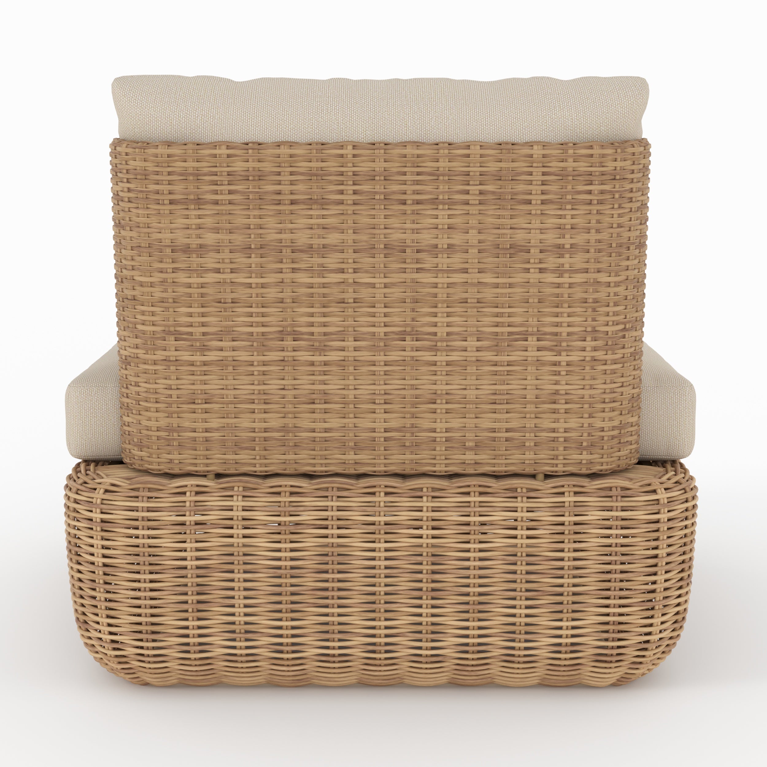 lot de 2 fauteuils de jardin sky en rotin synthetique et tissu beige exterieur