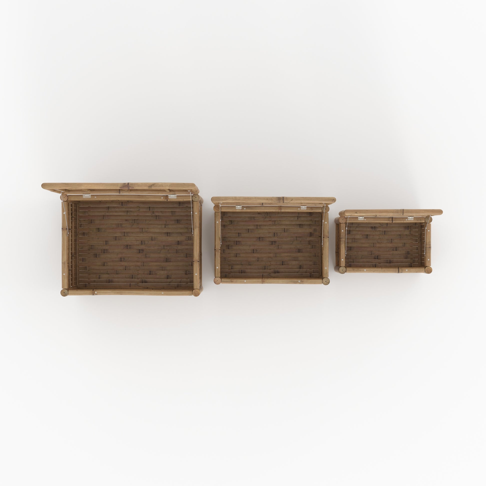 lot de 3 coffres jardin vadella en bambou