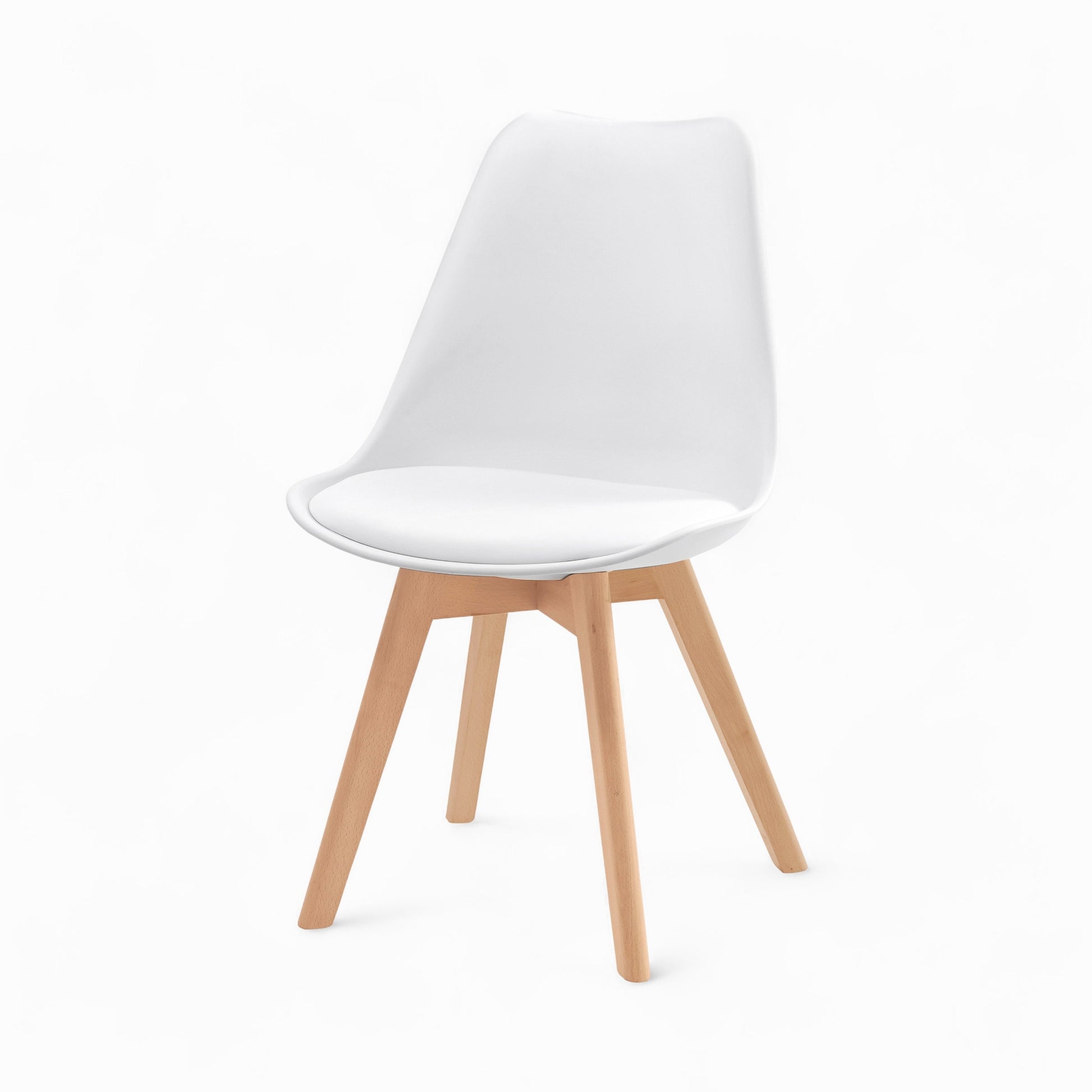 lot de 4 chaises skandi grises claires et blanches