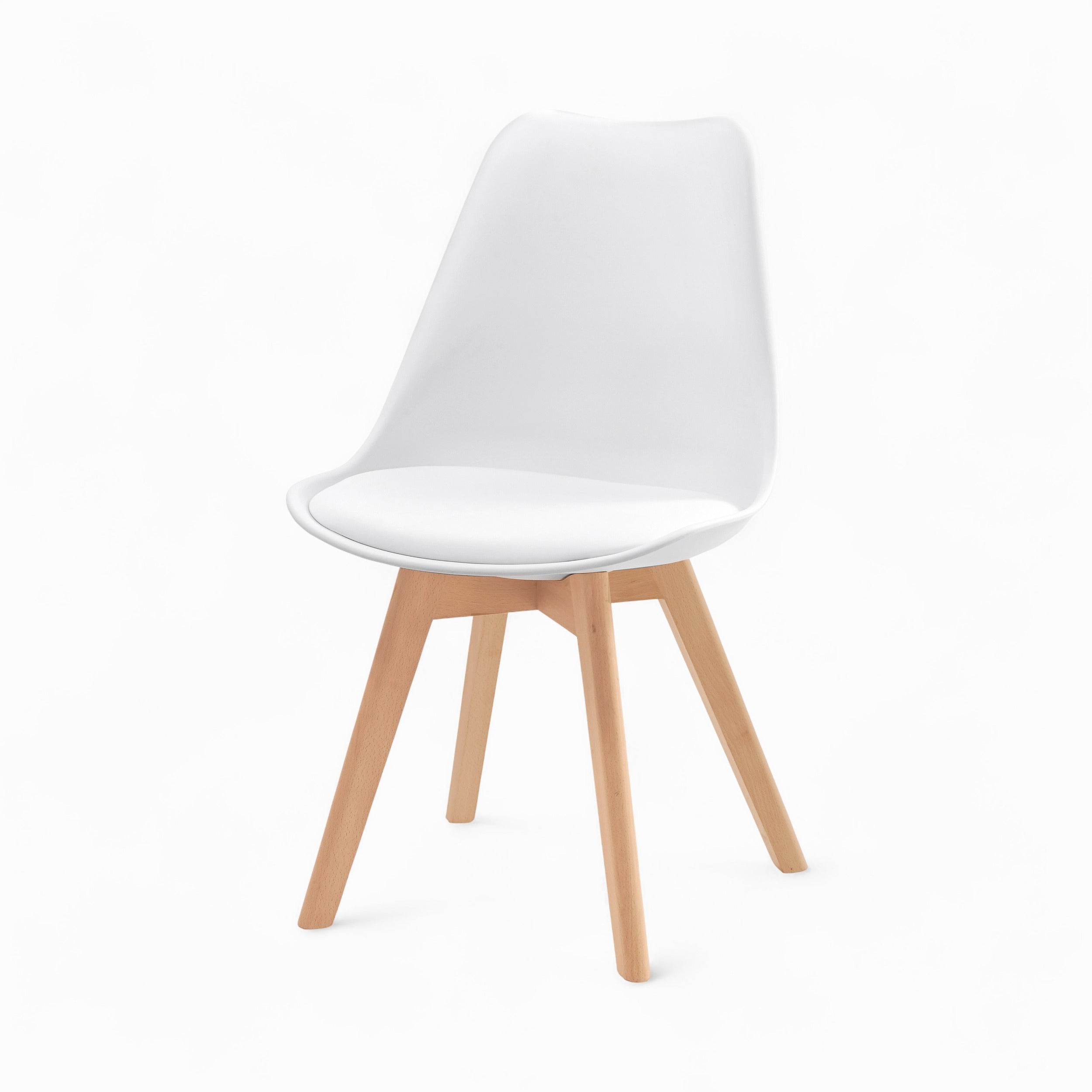 lot de 4 chaises skandi grises claires et blanches