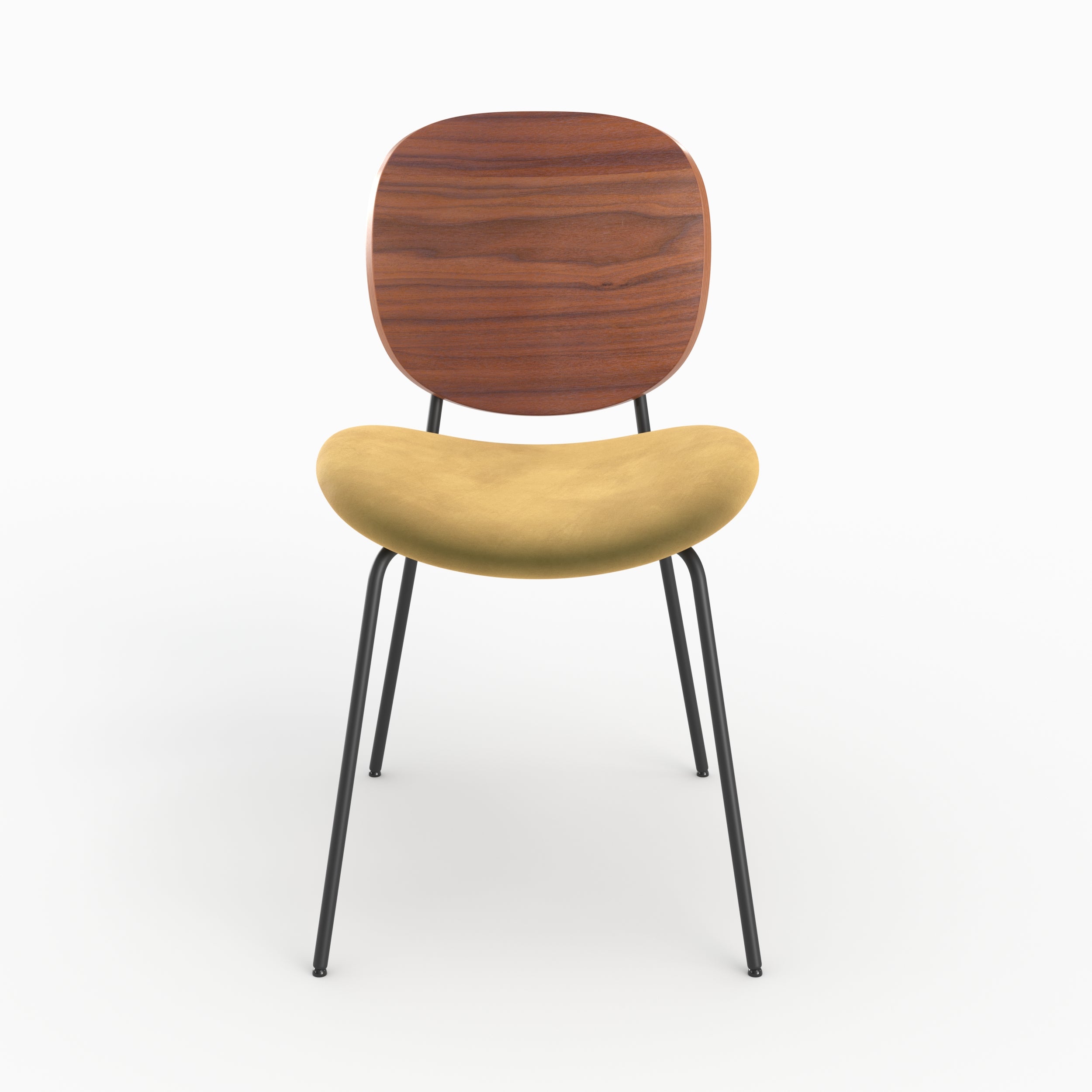 lot deux chaises simone jaune moutarde bois