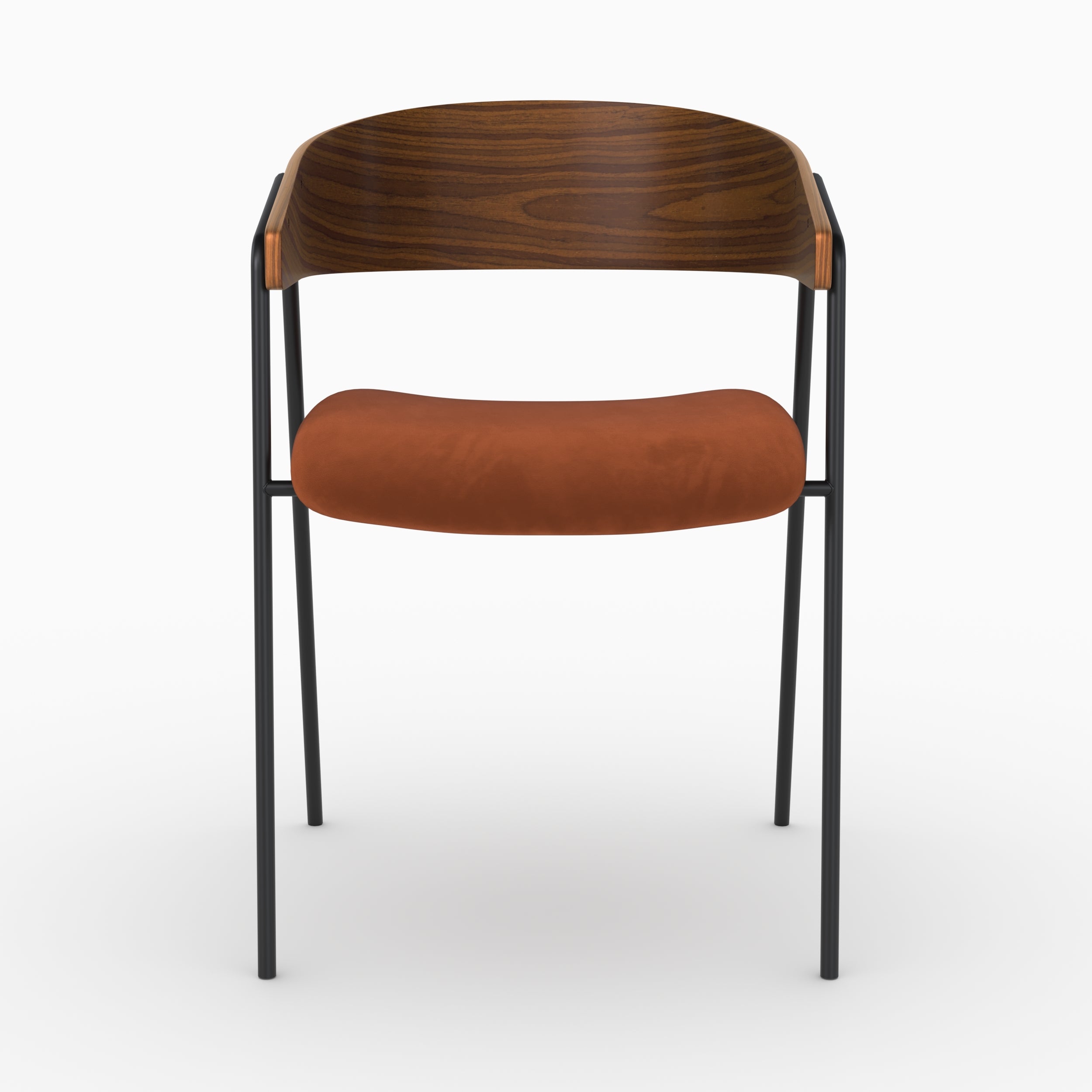 Lot de 2 chaises Esmée en velours terracotta et bois de noyer