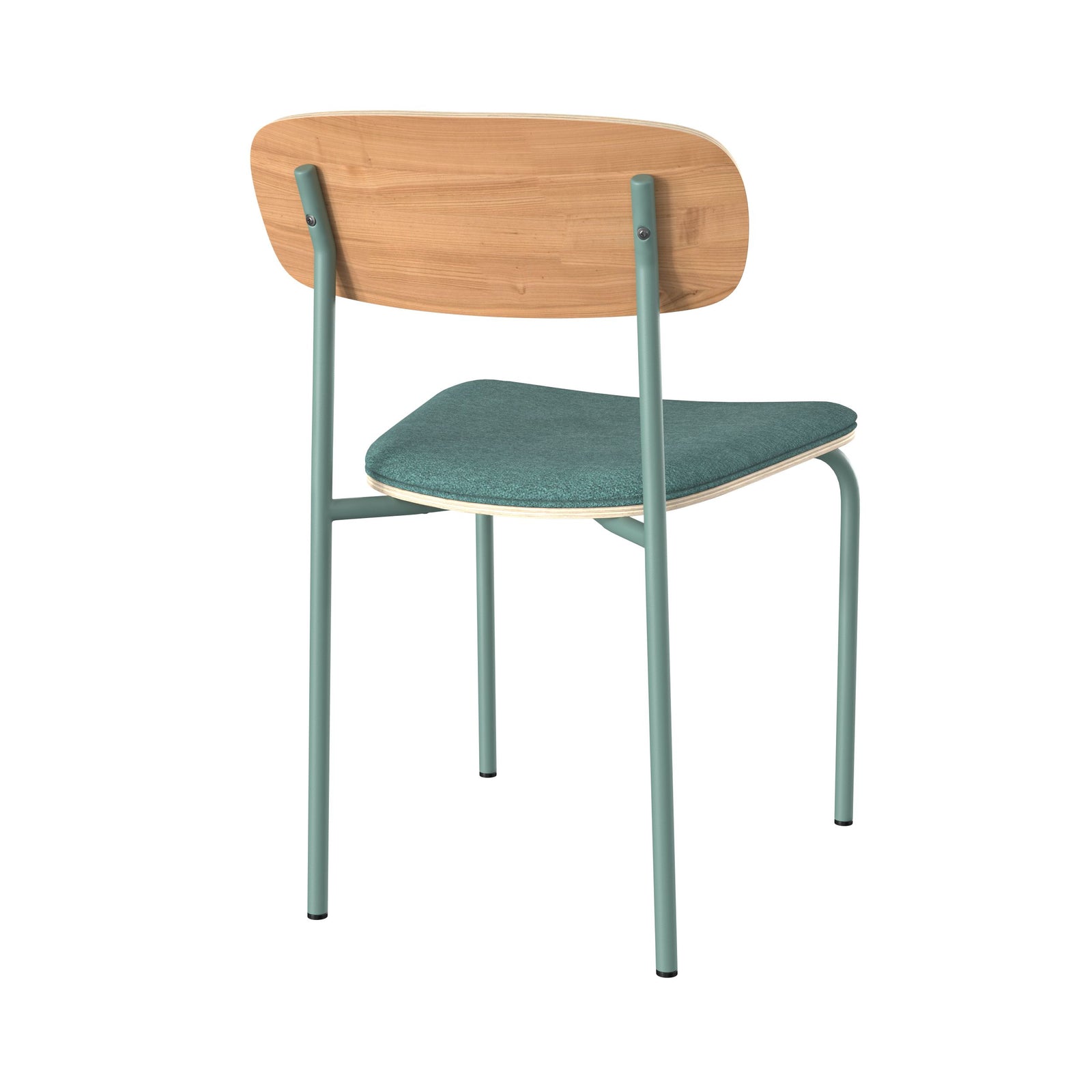 louna chaise en tissu bleu canard et bois lot de 2