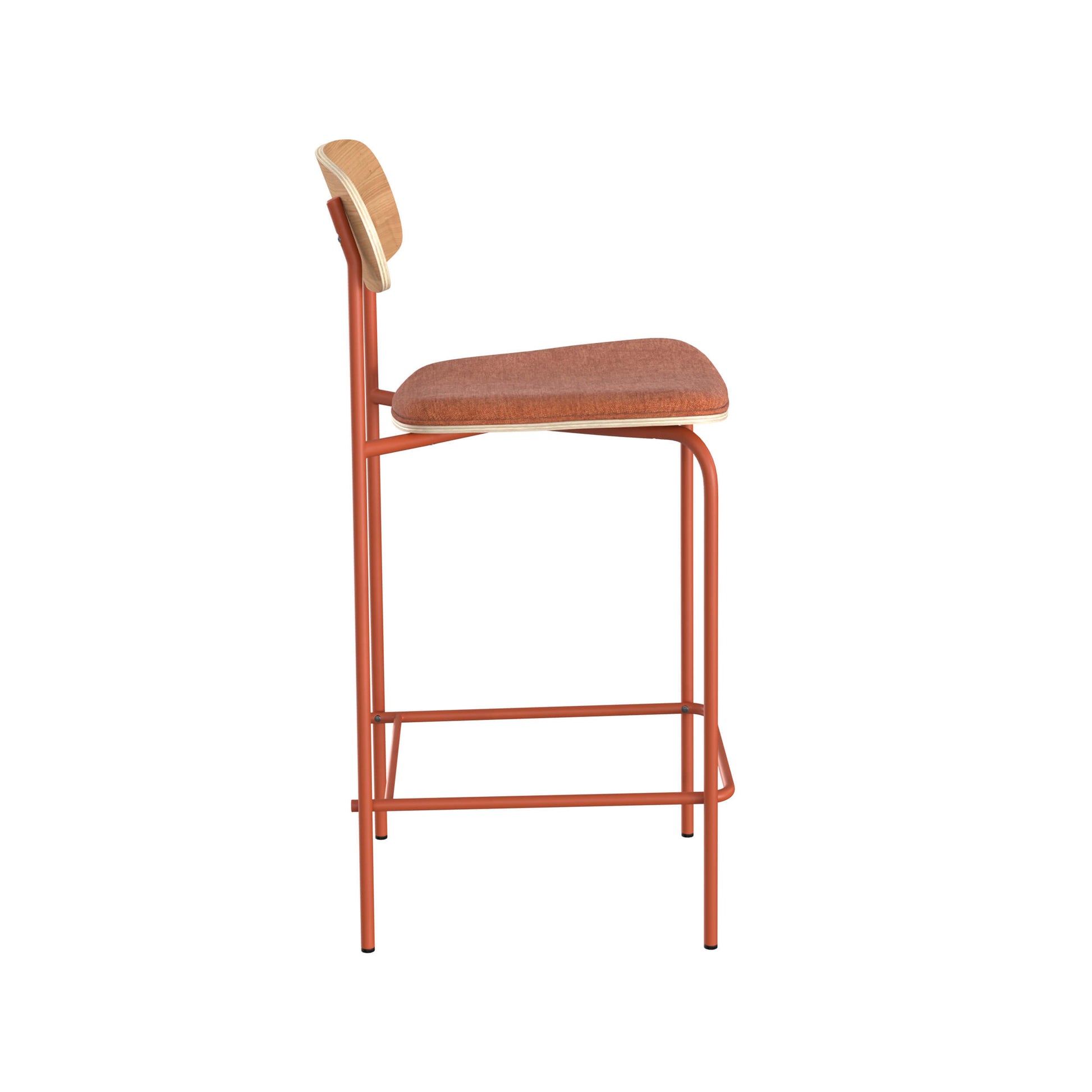 louna chaise pour ilot central en tissu terracotta 65 cm lot de 2