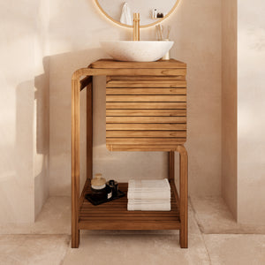 lucette meuble de salle de bain 50 cm teck rdv deco